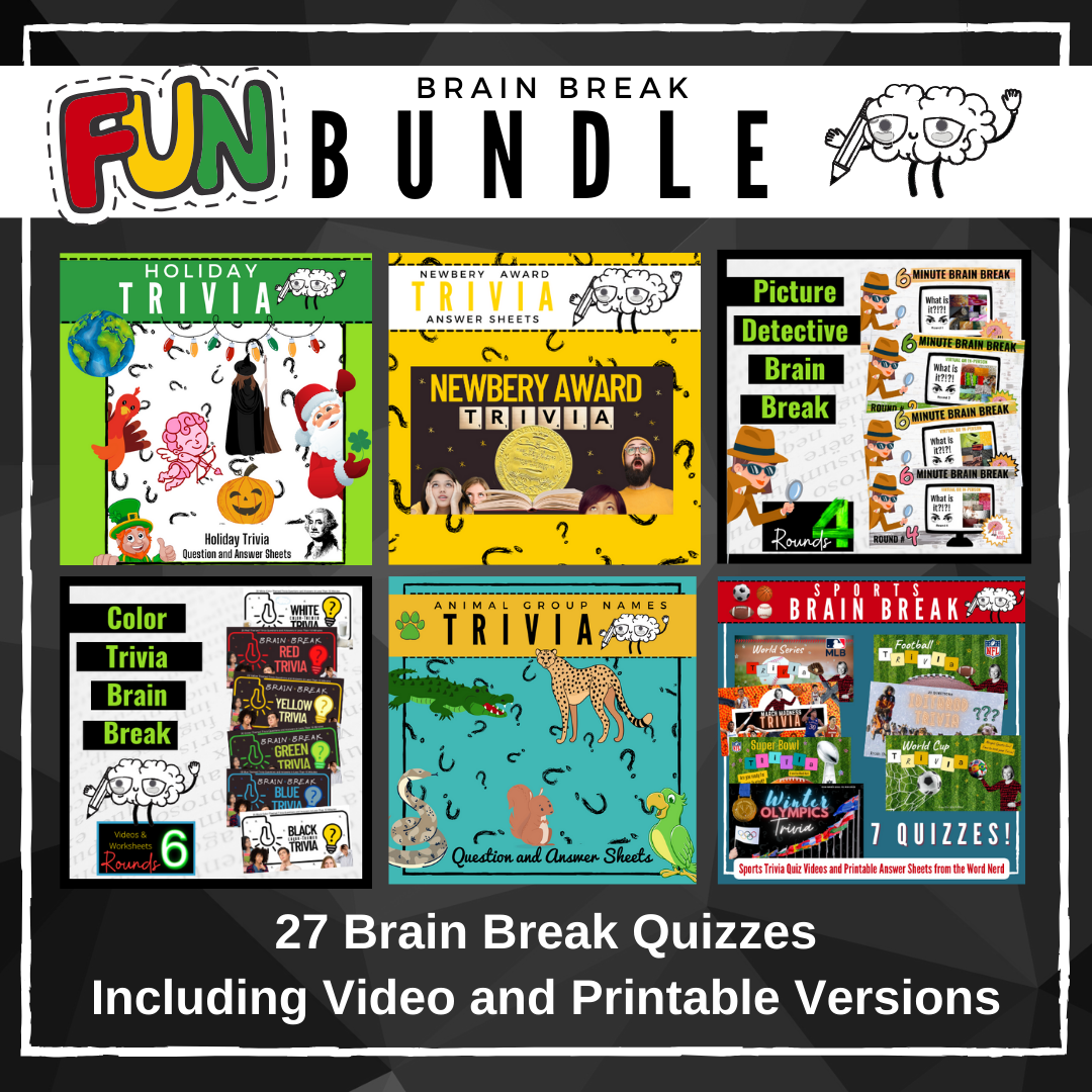 Trivia Brain Break Bundle from The Word Nerd