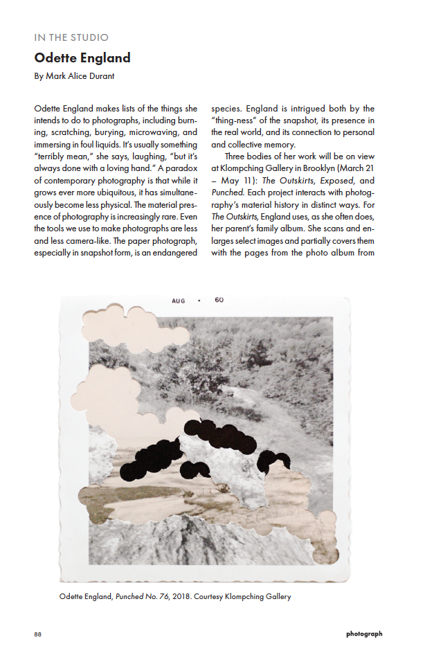 Page spread from Photograph Magazine March/April 2019.