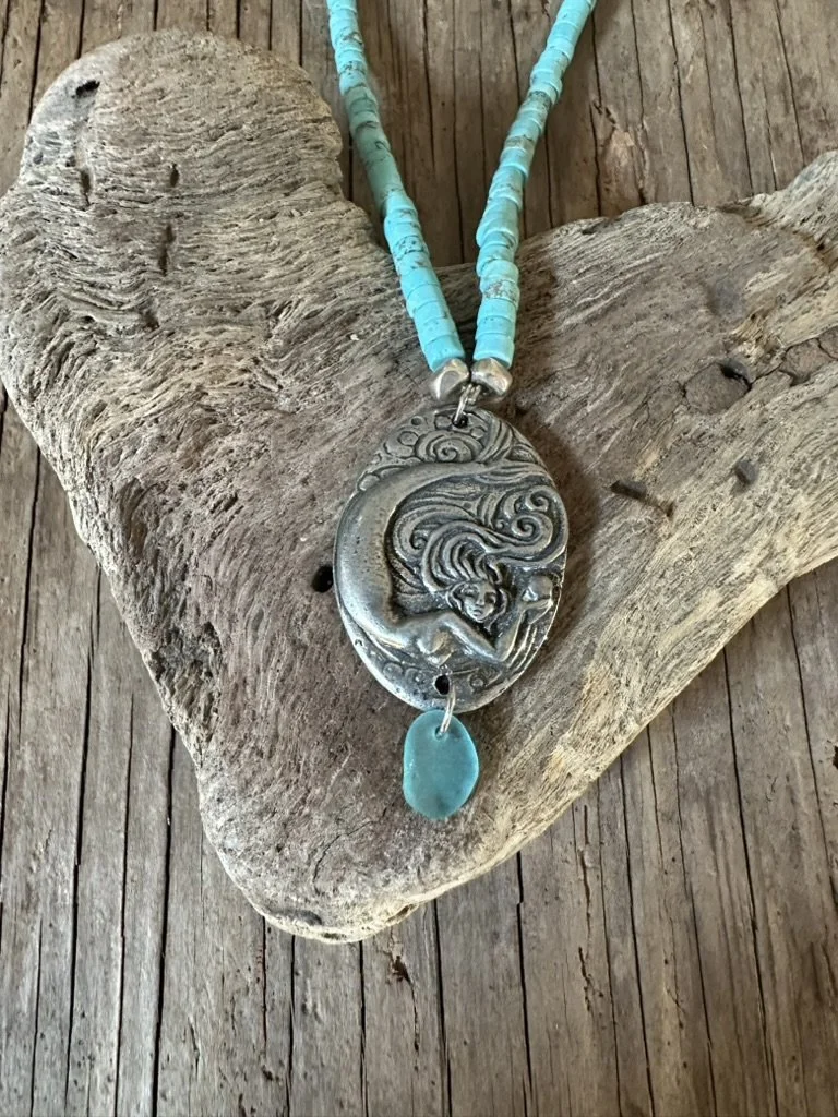 MERMAID Turquoise Sea Glass Necklace