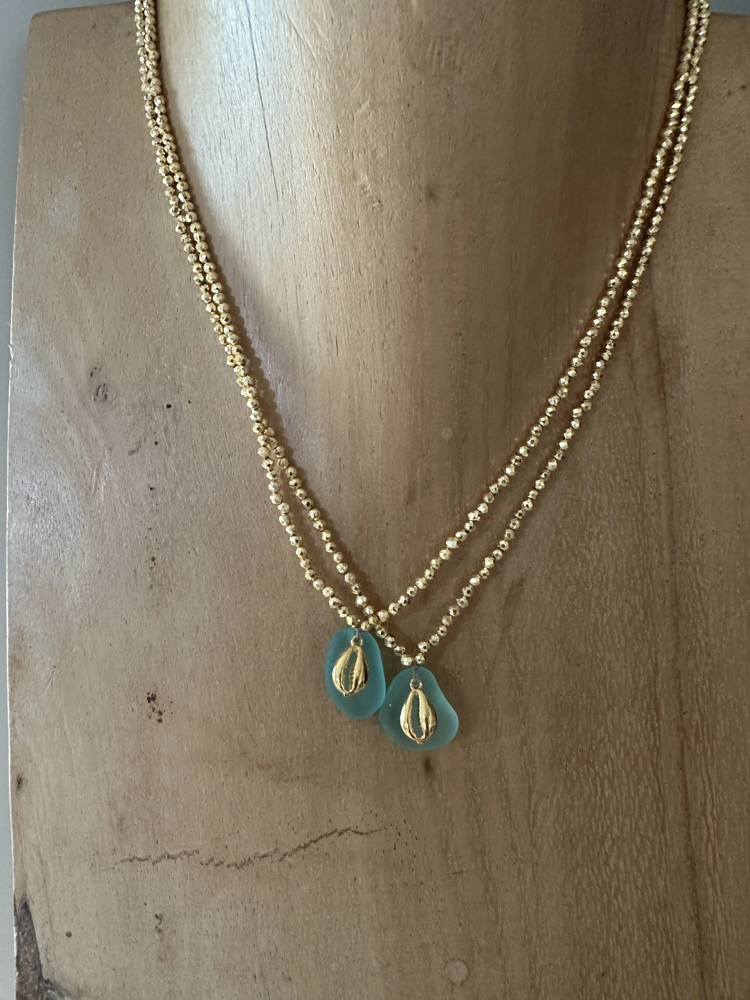 SEA Glass Charm Short Necklace