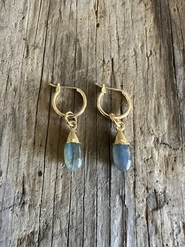 LABRADORITE Hoop Earrings
