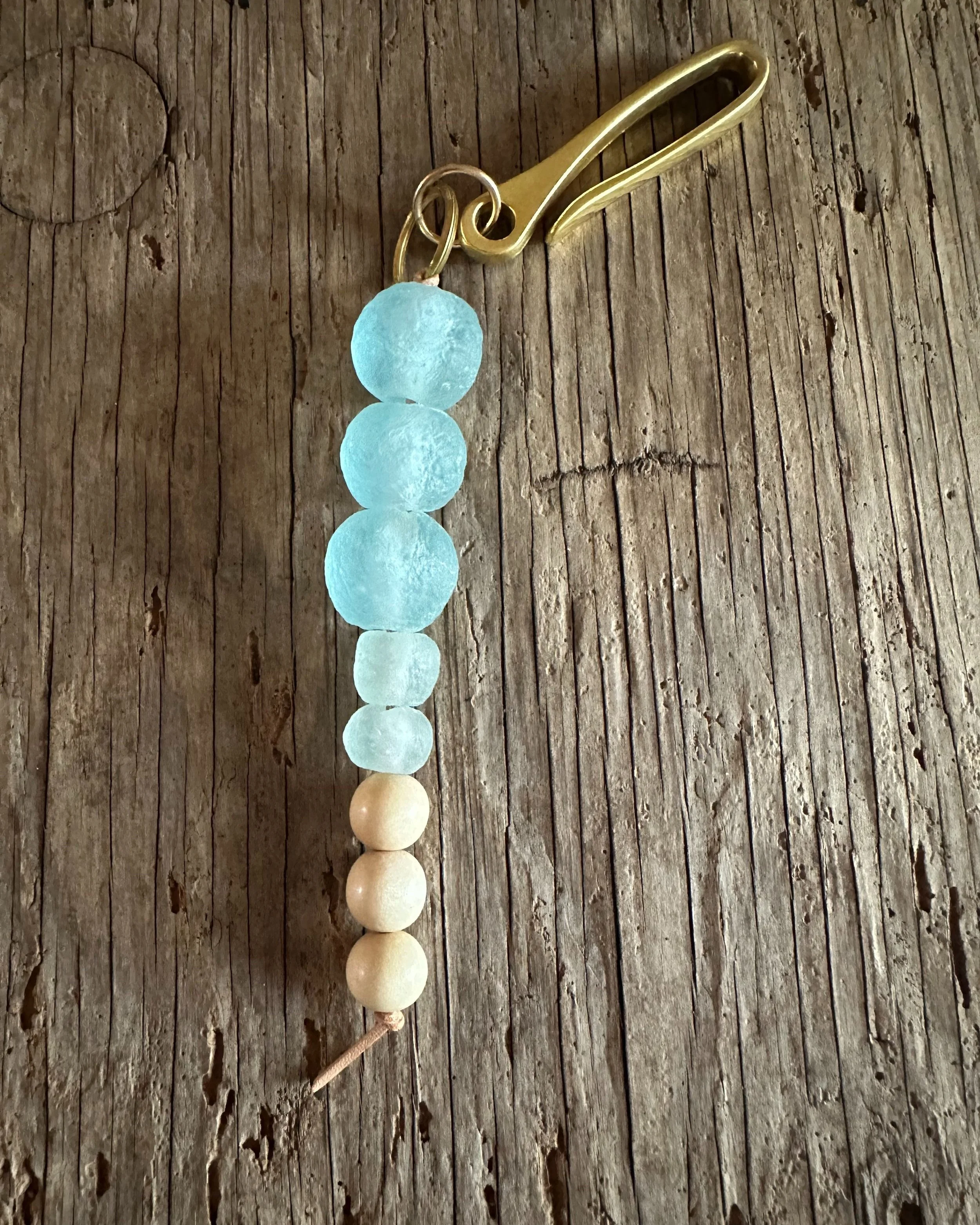 BLUE Beaded Keychain