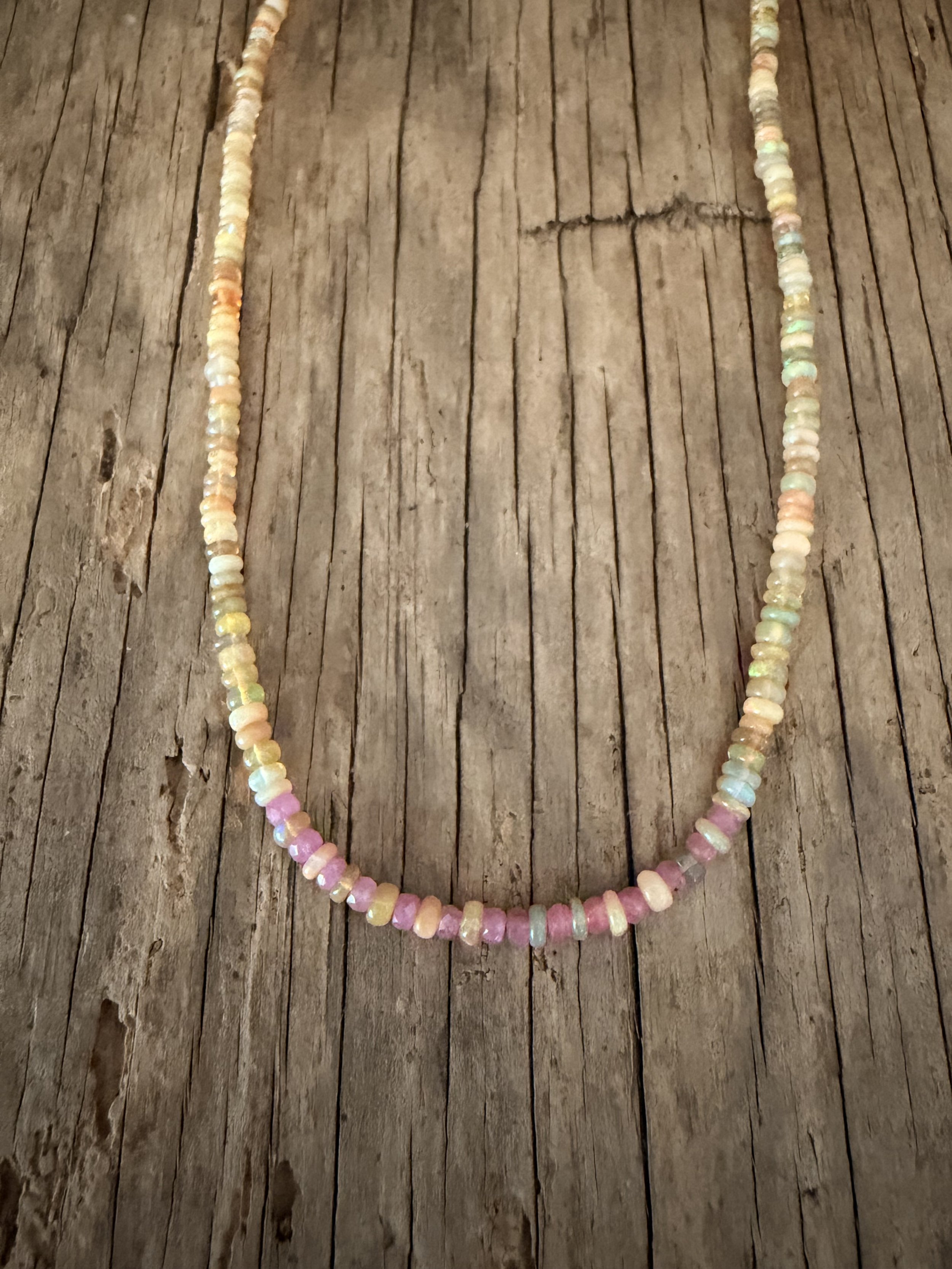 Fire Opal Ruby Short Necklace