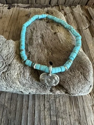 HORSE Charm Turquoise Stretchy Bracelet