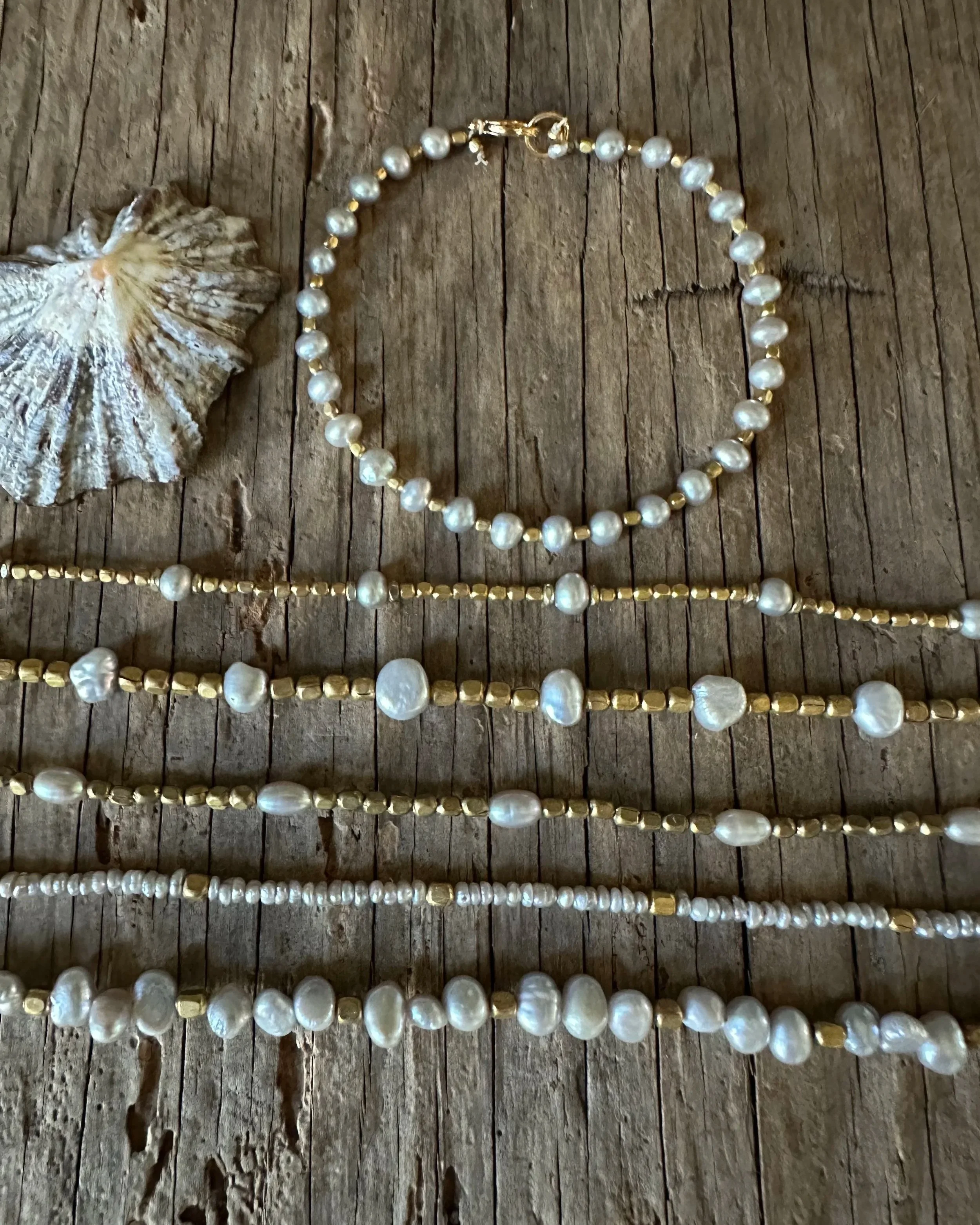 Silver Pearl & Brass Bracelet