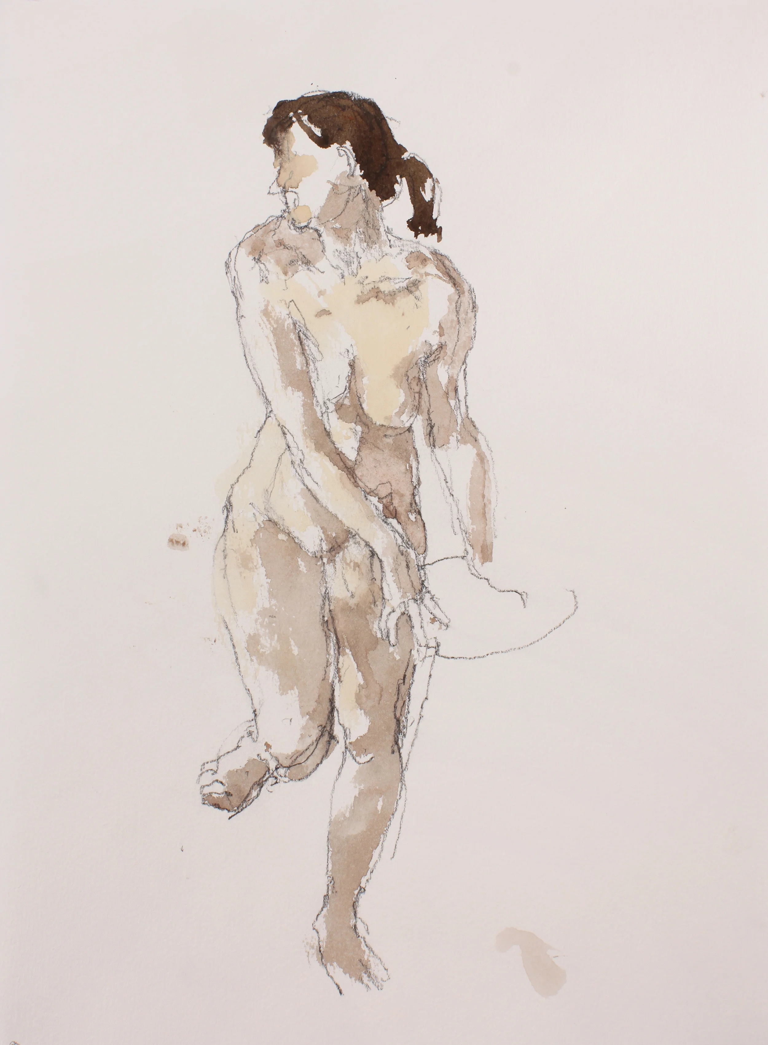 Standing Nude with Raised Left Leg