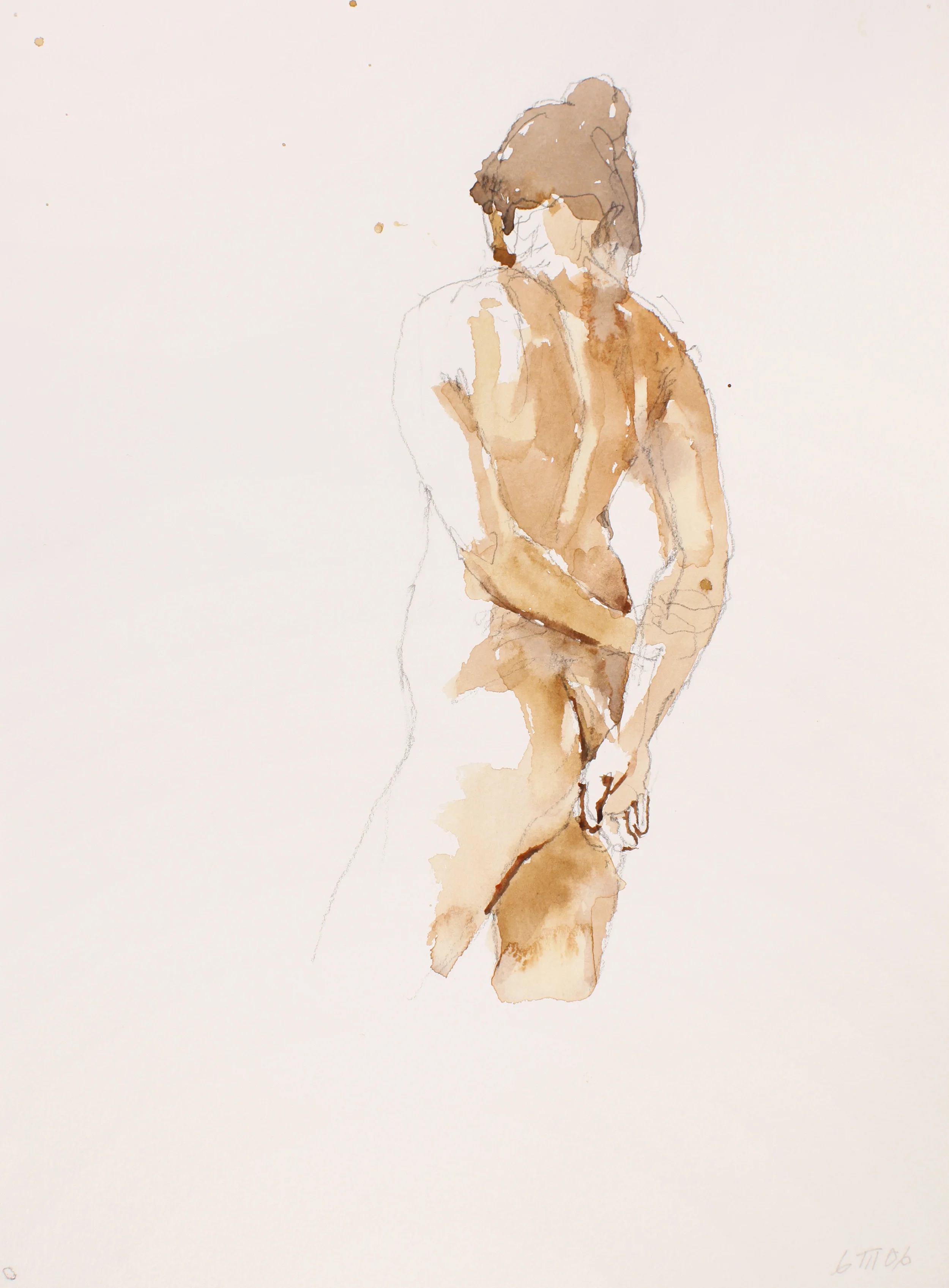 Standing Nude with Clasped Hands on Back