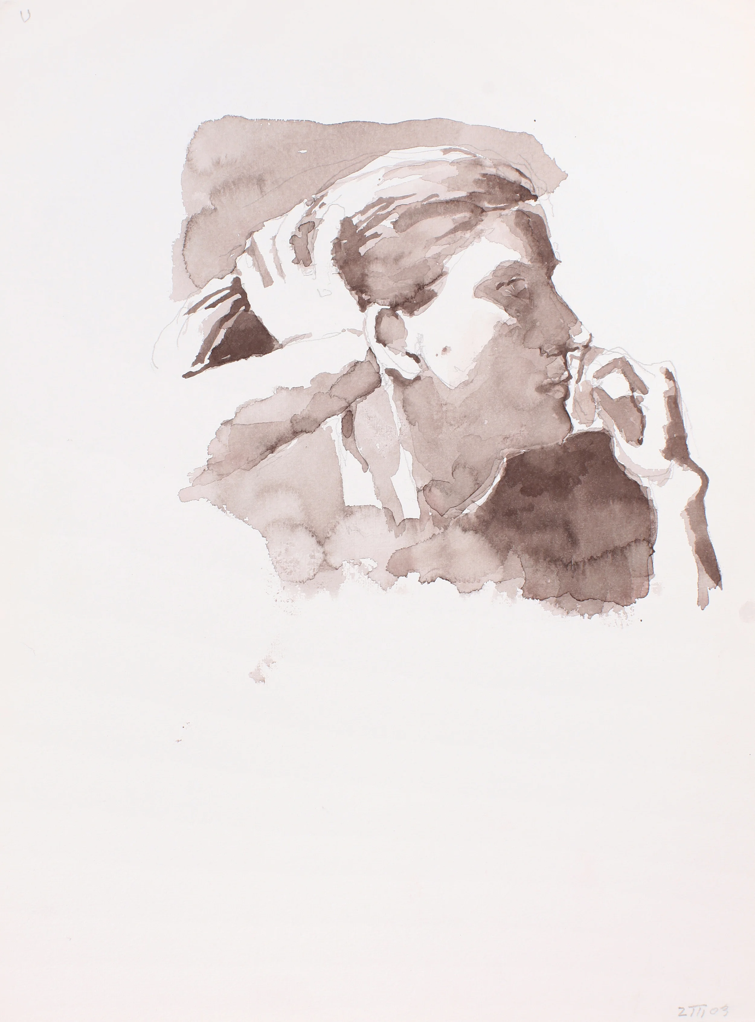 Woman Holding Hair