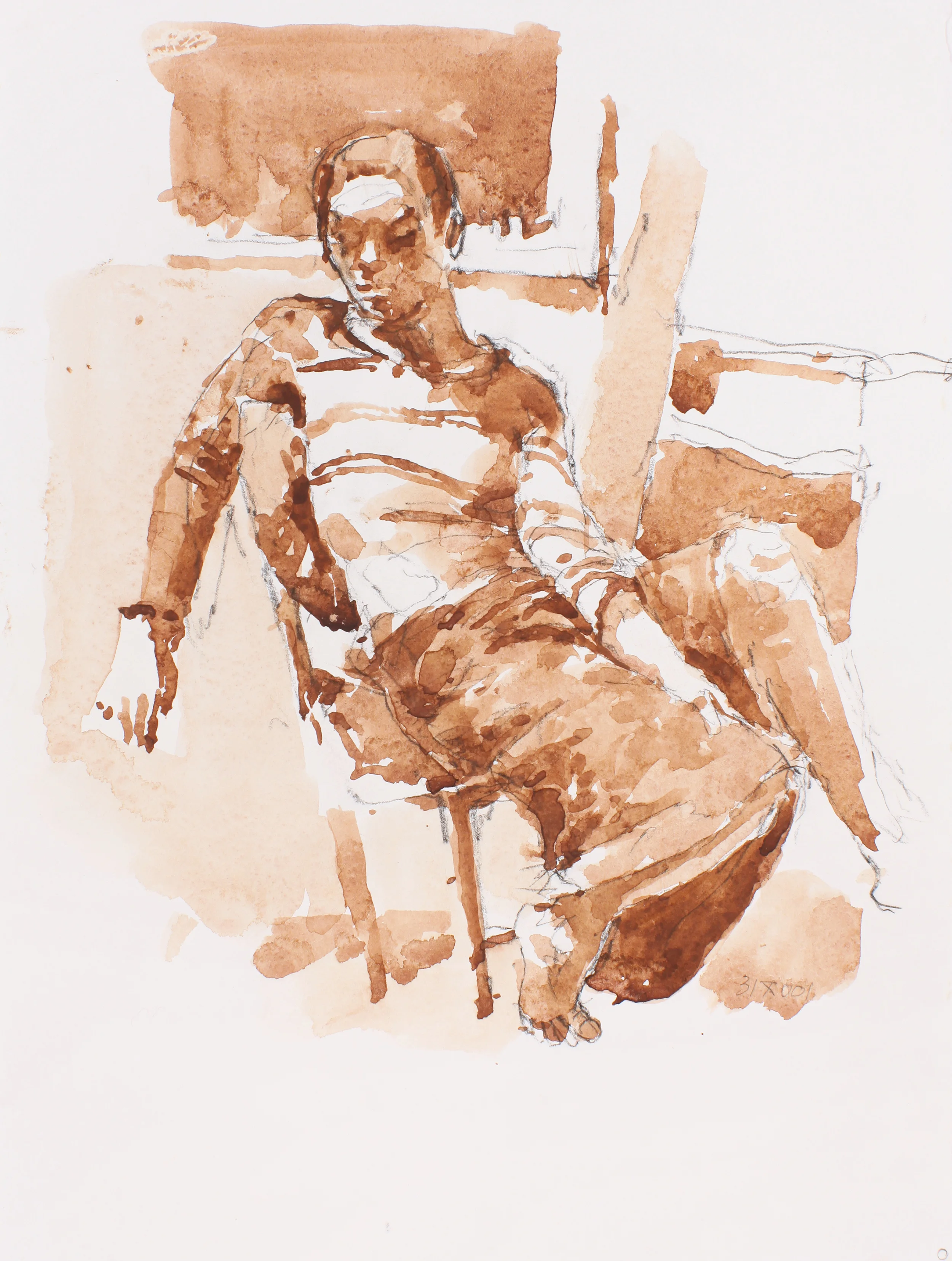 Male Figure Leaning in Chair