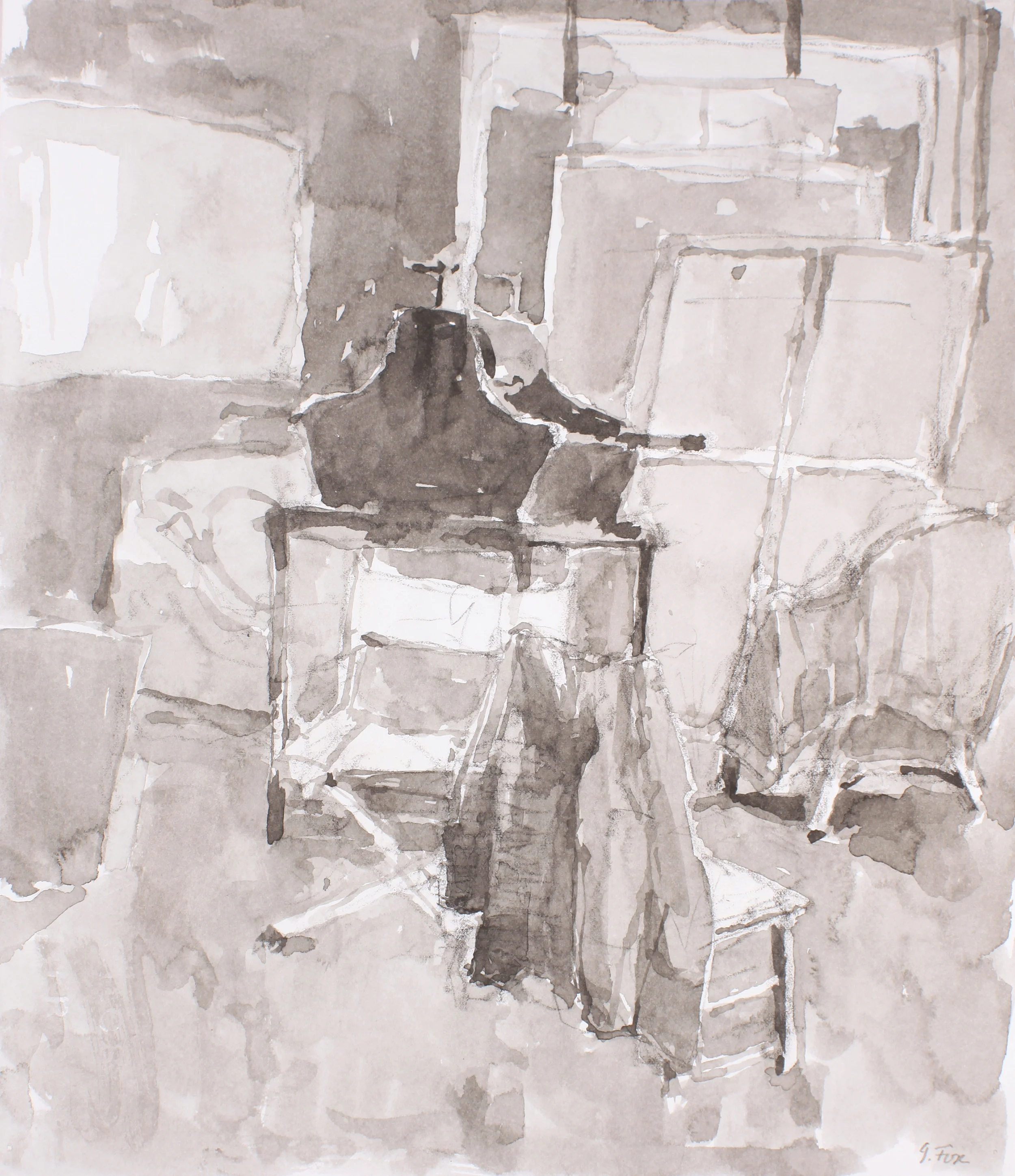 Studio Interior with Etching Press and Stretchers