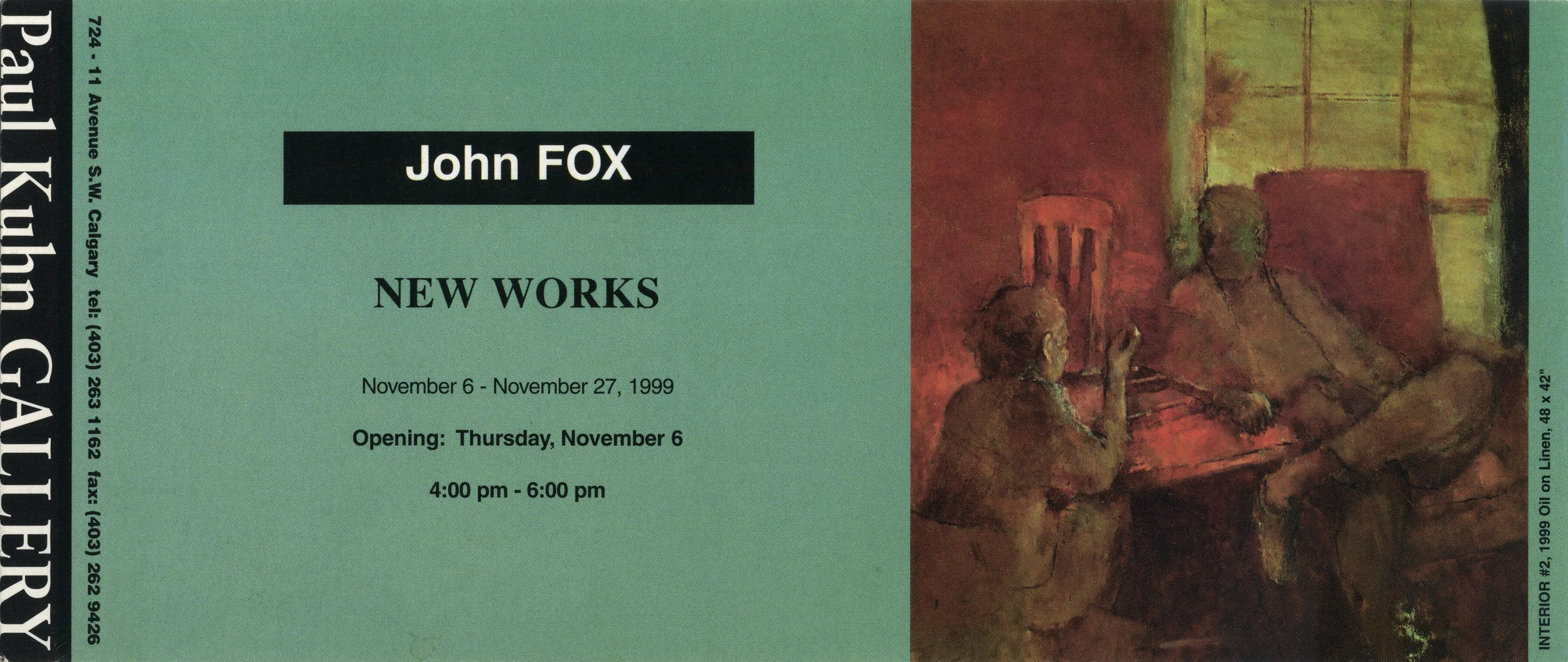 1999, Paul Kuhn Gallery, Calgary