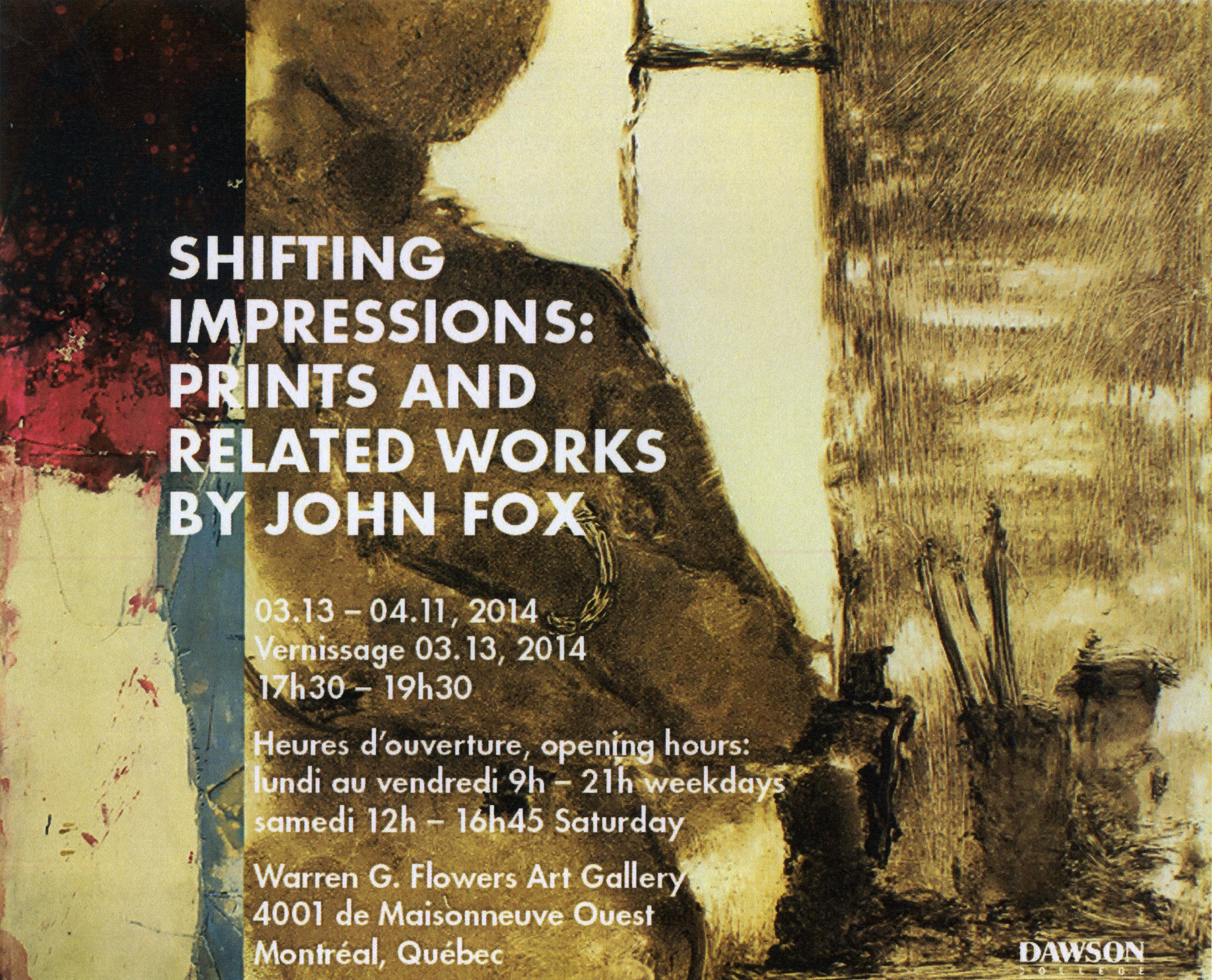 2014, Warren Flowers Gallery, Dawson College, Montreal