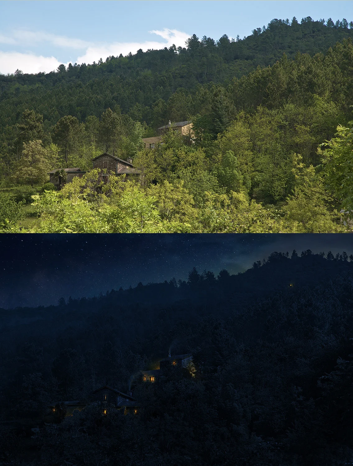 Day to Night Matte Painting