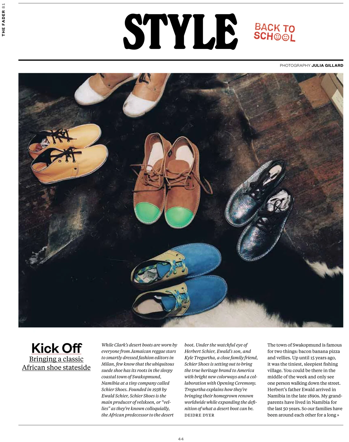 Schier Shoes for The Fader, Aug/Sept 2012, New York