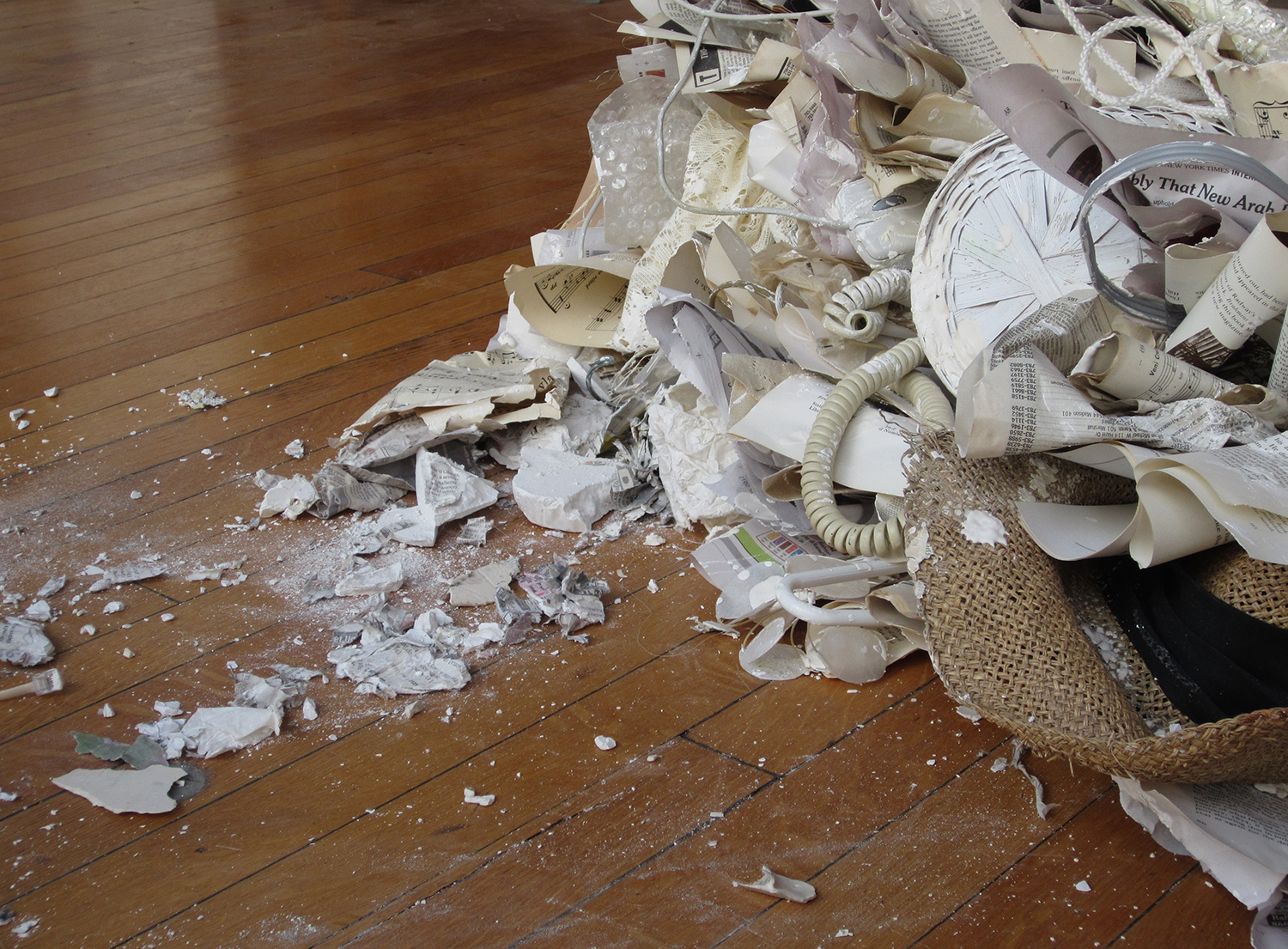   Contingence  | 2012 | plaster &amp;&nbsp;domestic debris | 24 x 72 x 36 