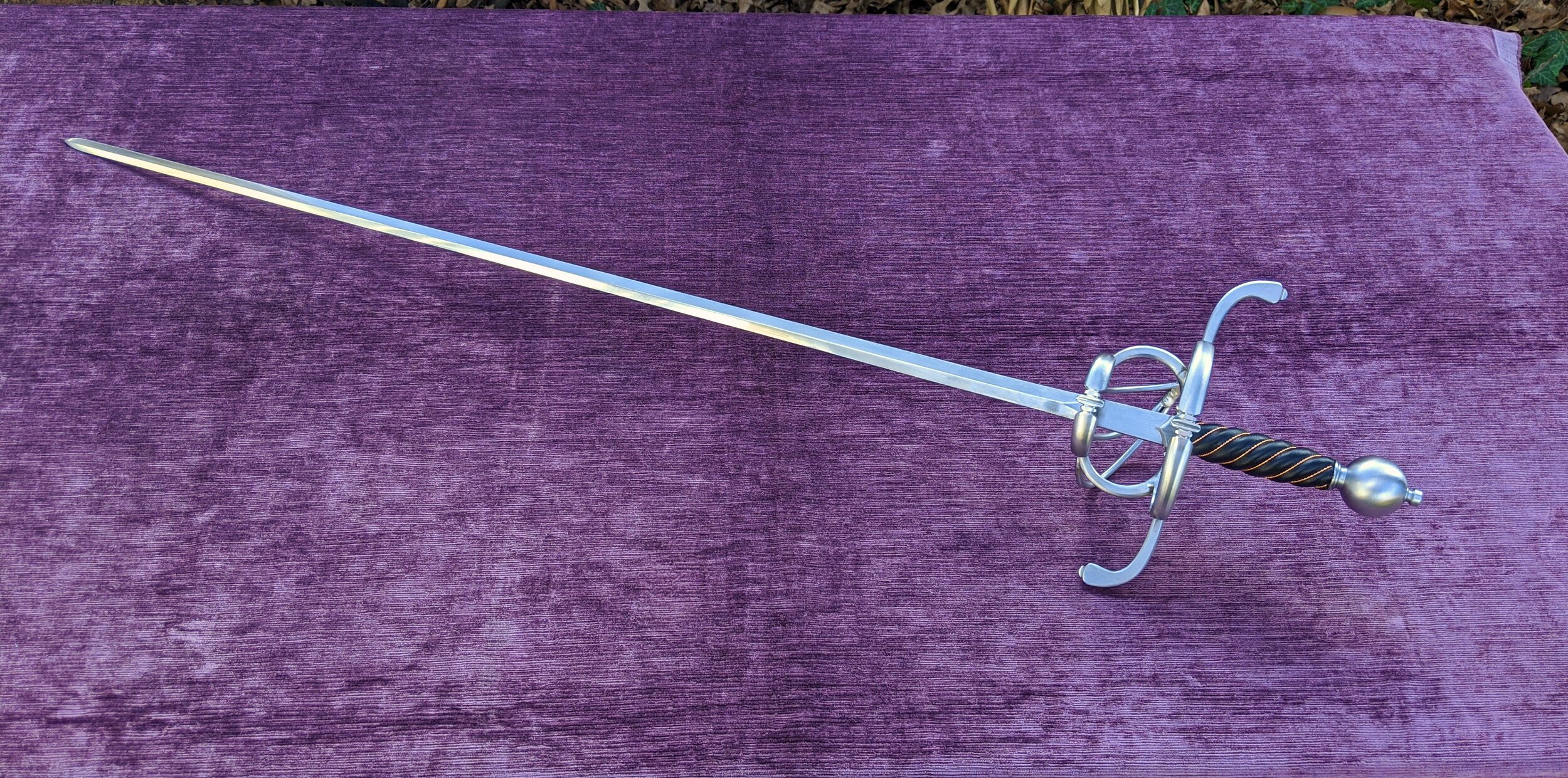 Two Ring Rapier w/counterguard black and copper grip [BLUNT/SHARP