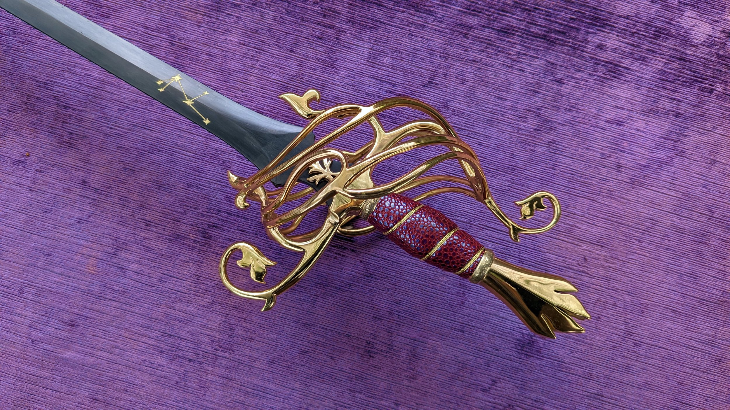 Golden Hare Wedding Rapier ALUMINUM Jesse Belsky Stageswords golden-hare-wedding-rapier-aluminum-jesse-belsky-stageswords
