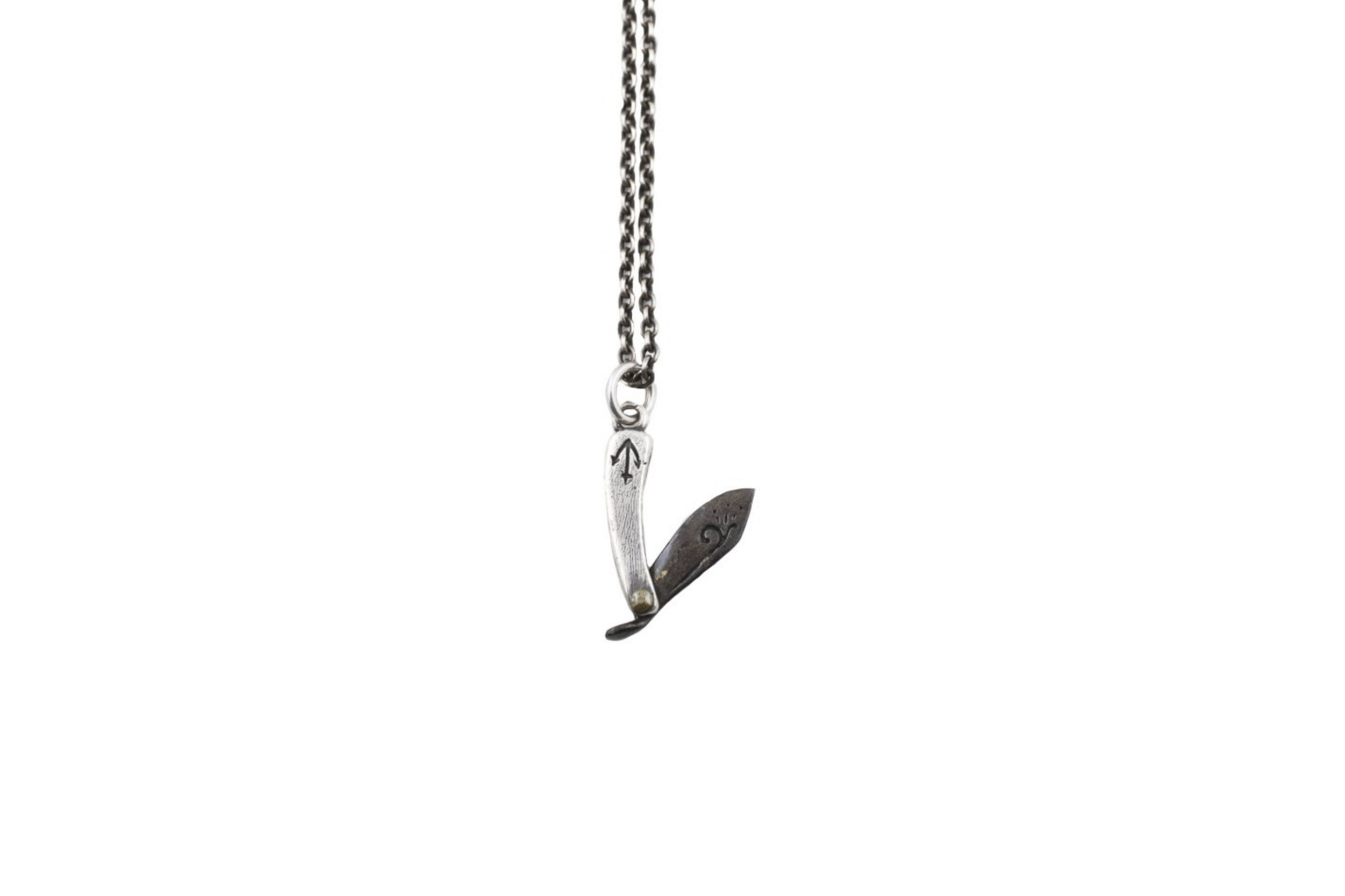 folding knife necklace, sterling.jpg