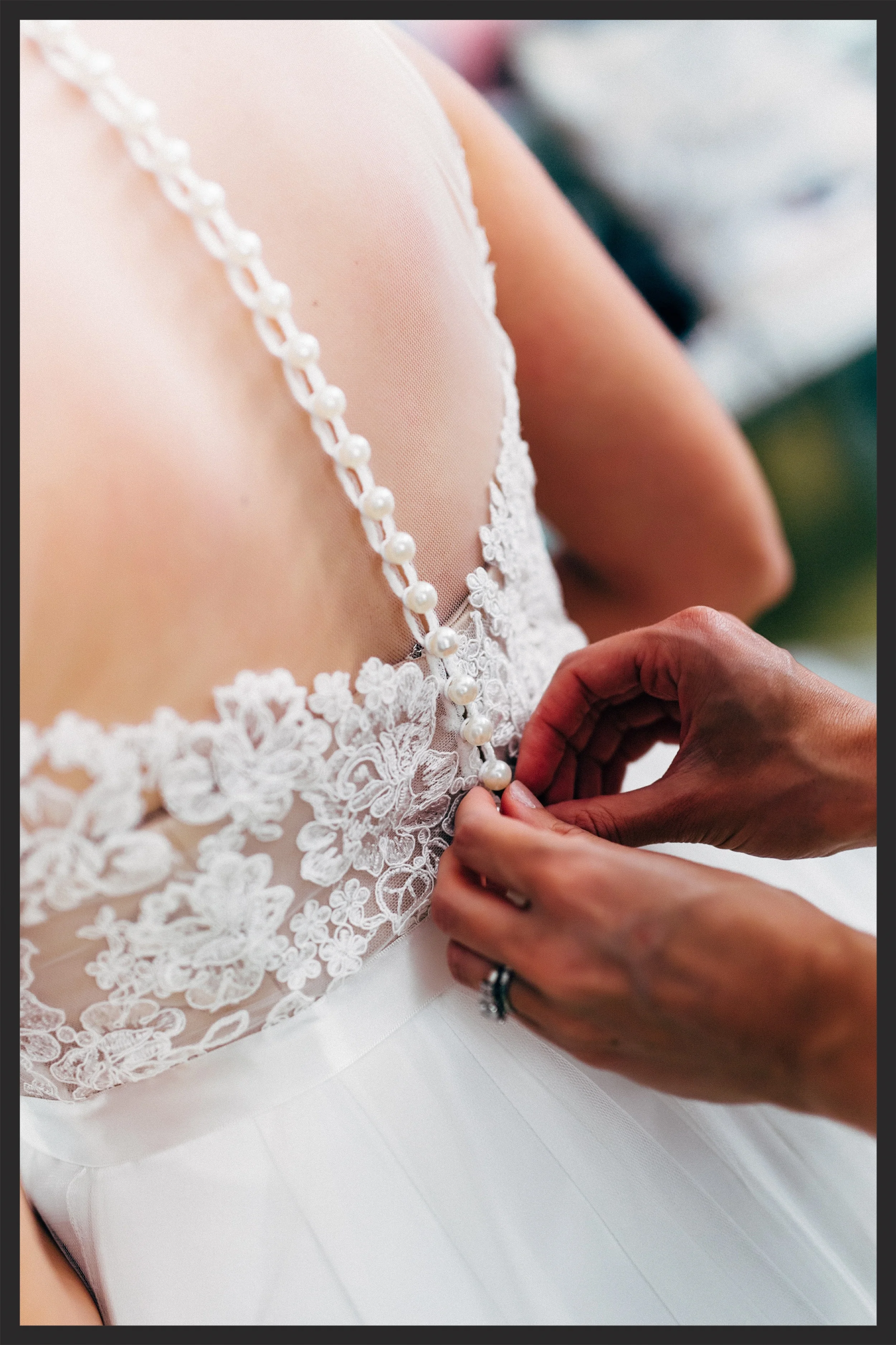  Detail shot of the back of Evelyn's dress 