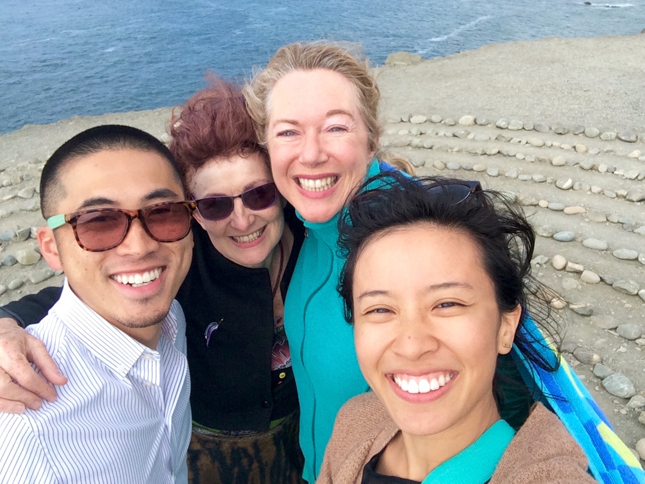 August 7, 2015. Land's End Labyrinth Rock Maze - San Francisco. Pictured from left to right (Myself, Mary, Sarah, Mai-Thi)