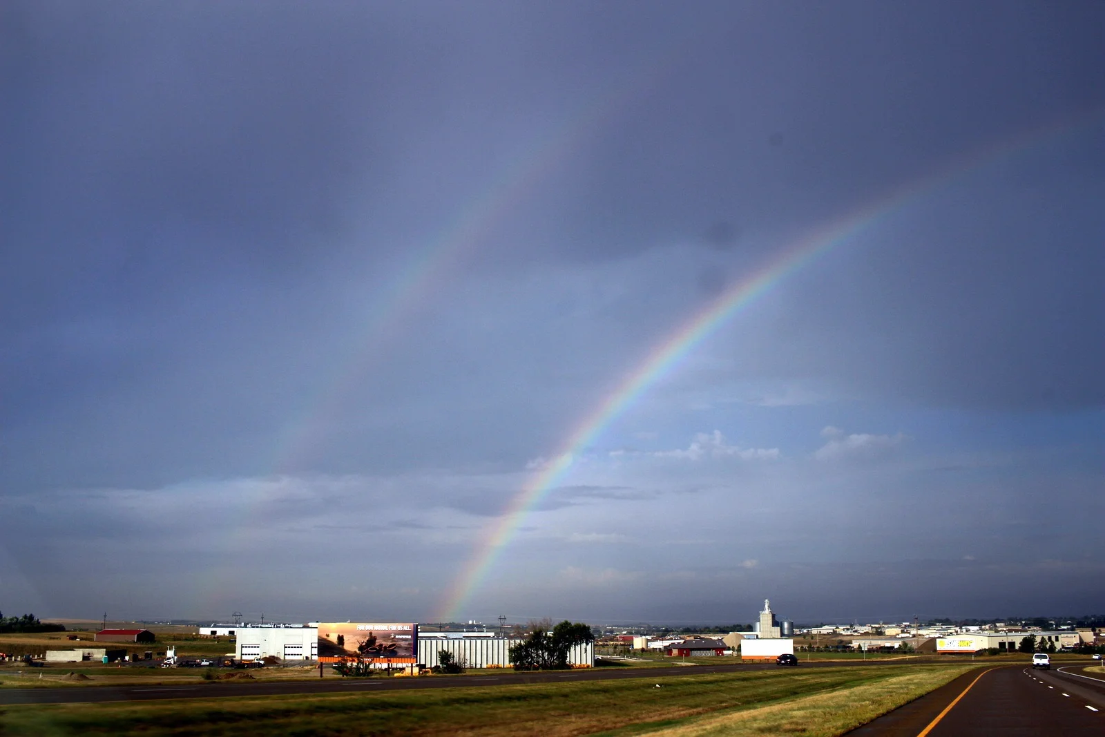 The sky wasn't ominous all day. A double rainbow.