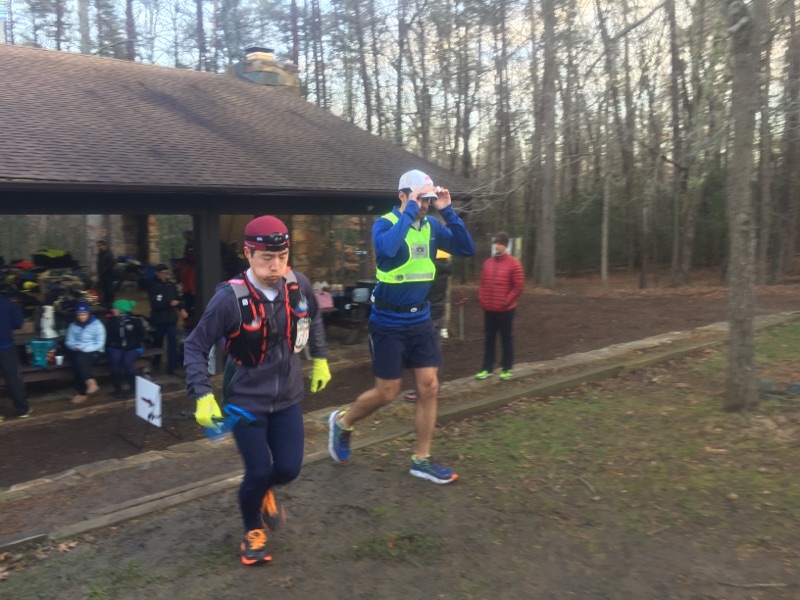 At mile 40, starting my 3rd loop with Phil, my first pacer--I have absolutely no idea what time of day this was.