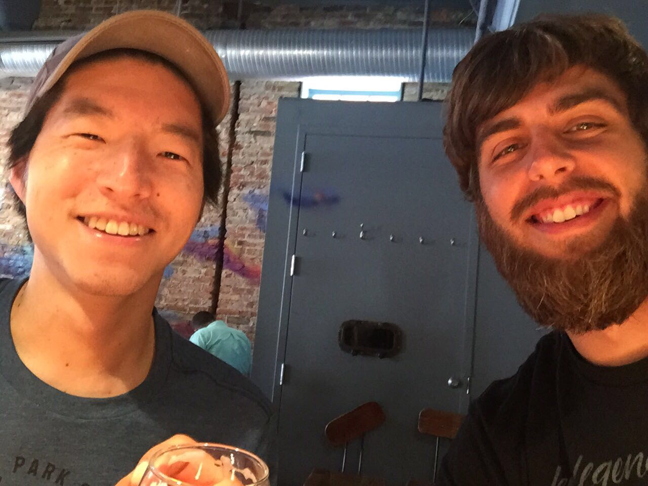Catching up over beers at Right Proper Brewing Company.