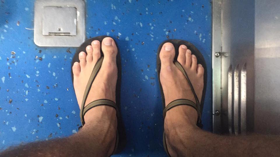 My trusty Earth Runners on a DC bus.