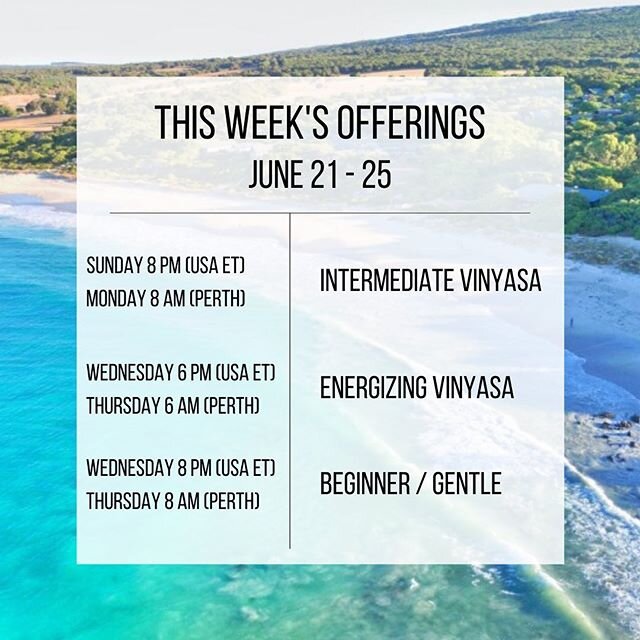 Here&rsquo;s your yoga for the week! 
These classes are on Zoom.  To receive the link and password, transfer the exchange one of two ways:

Paypal:  ericschwarzyoga@gmail.com
Venmo:  Eric-Schwarz-2

Include in the notes which class this is for (inter