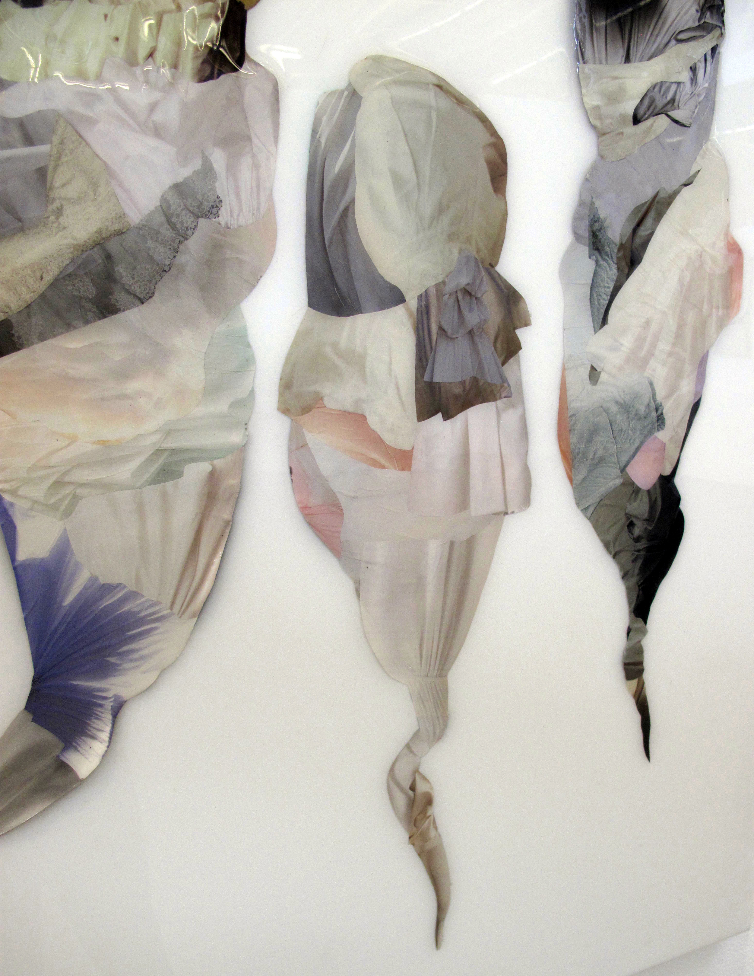   Swaddle (detail) , Hand-cut and assembled found images, photographs, and plastic resin. &nbsp;36 X 72" 