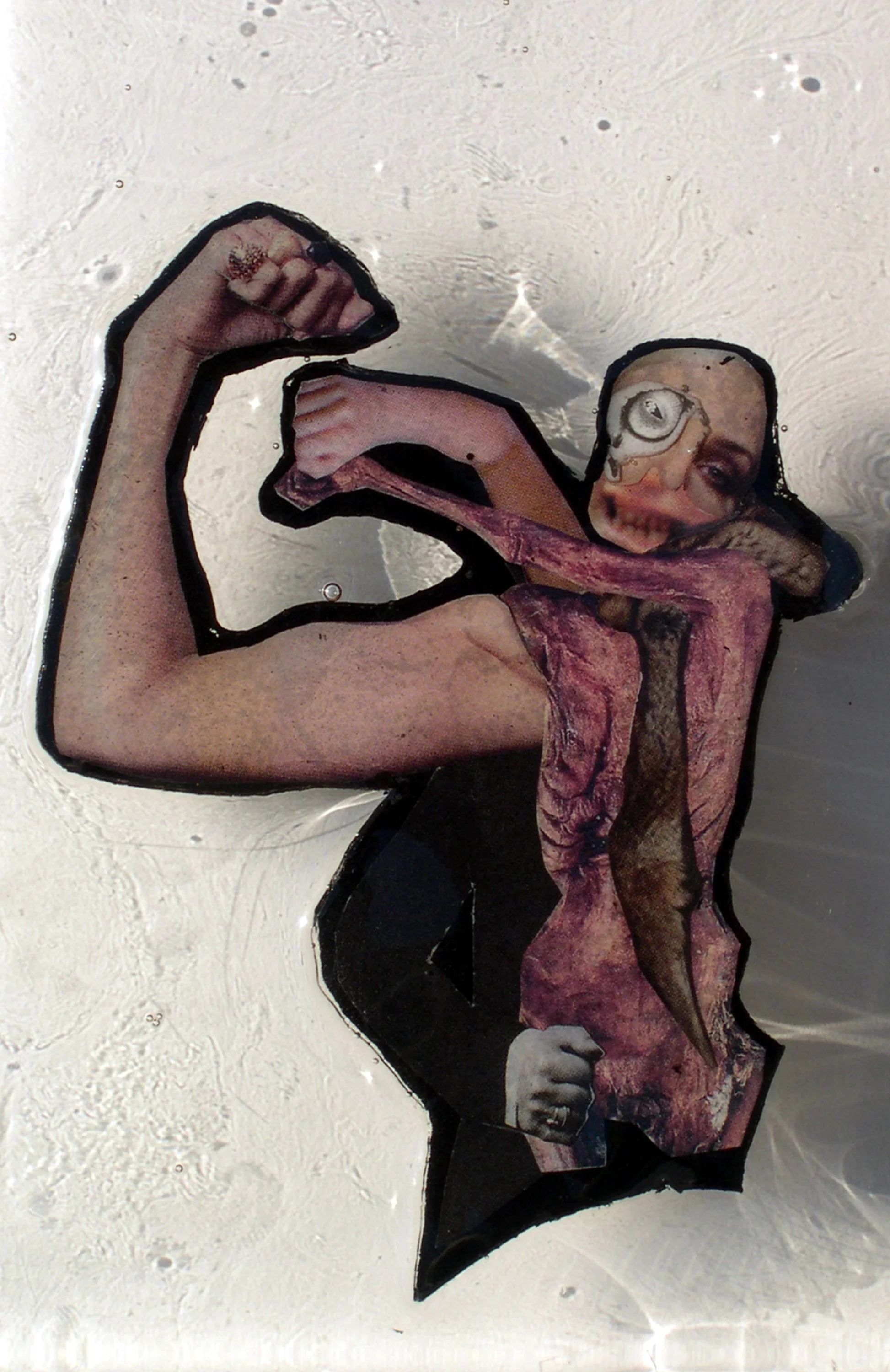 I Win (Death) , 2005, Self-produced photographs, vintage photographs, and appropriated printed materials cast in plastic resin. 5.24 X 8.25