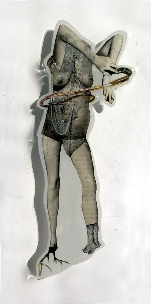 Scar, 2007, Appropriated printed materials cast in plastic resin. 11 X 14”