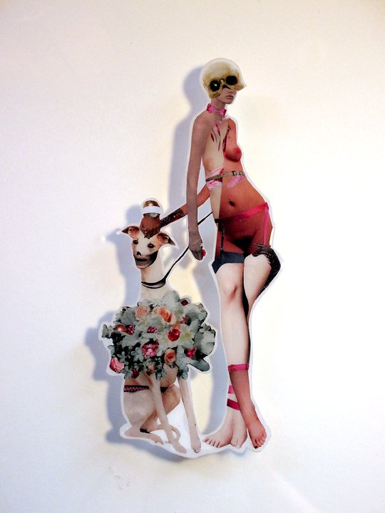 Good Dog , 2010, Hand-cut and assembled photographs and found images, cast in plastic resin. Framed. 16 X 20"