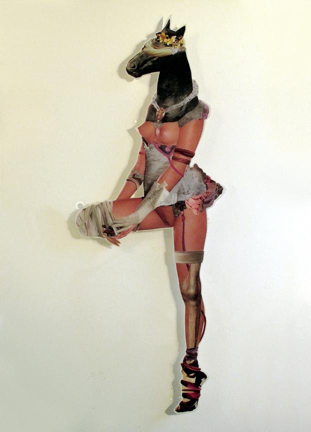 Faithful , 2011, Hand-cut and assembled photographs and found images, cast in plastic resin. Framed. 20 x 30"