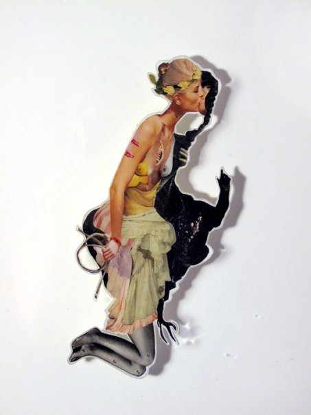   Stain, &nbsp;2009,&nbsp;Photographs and found images cast in plastic resin 16 X 20" 