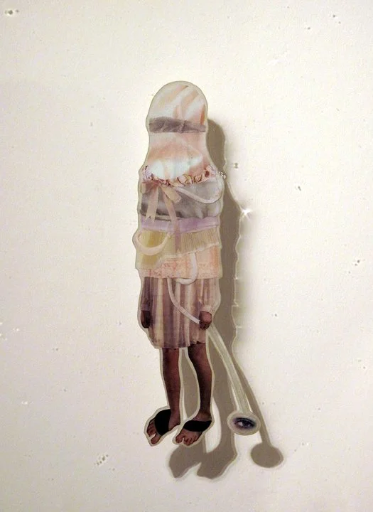 Sweet Pea , 2011, Hand-cut and assembled photographs and found images, cast in plastic resin. Framed. 11 X 14"