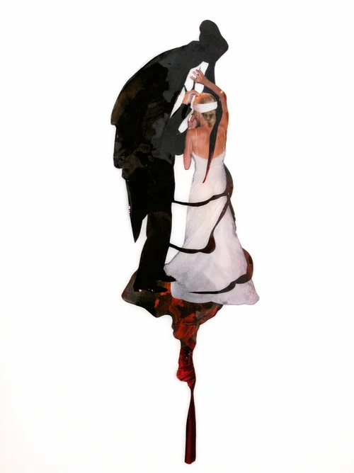 Bride to Be Series (2 of 3), 2015, Hand-cut and assembled photographs and found images, cast in plastic resi