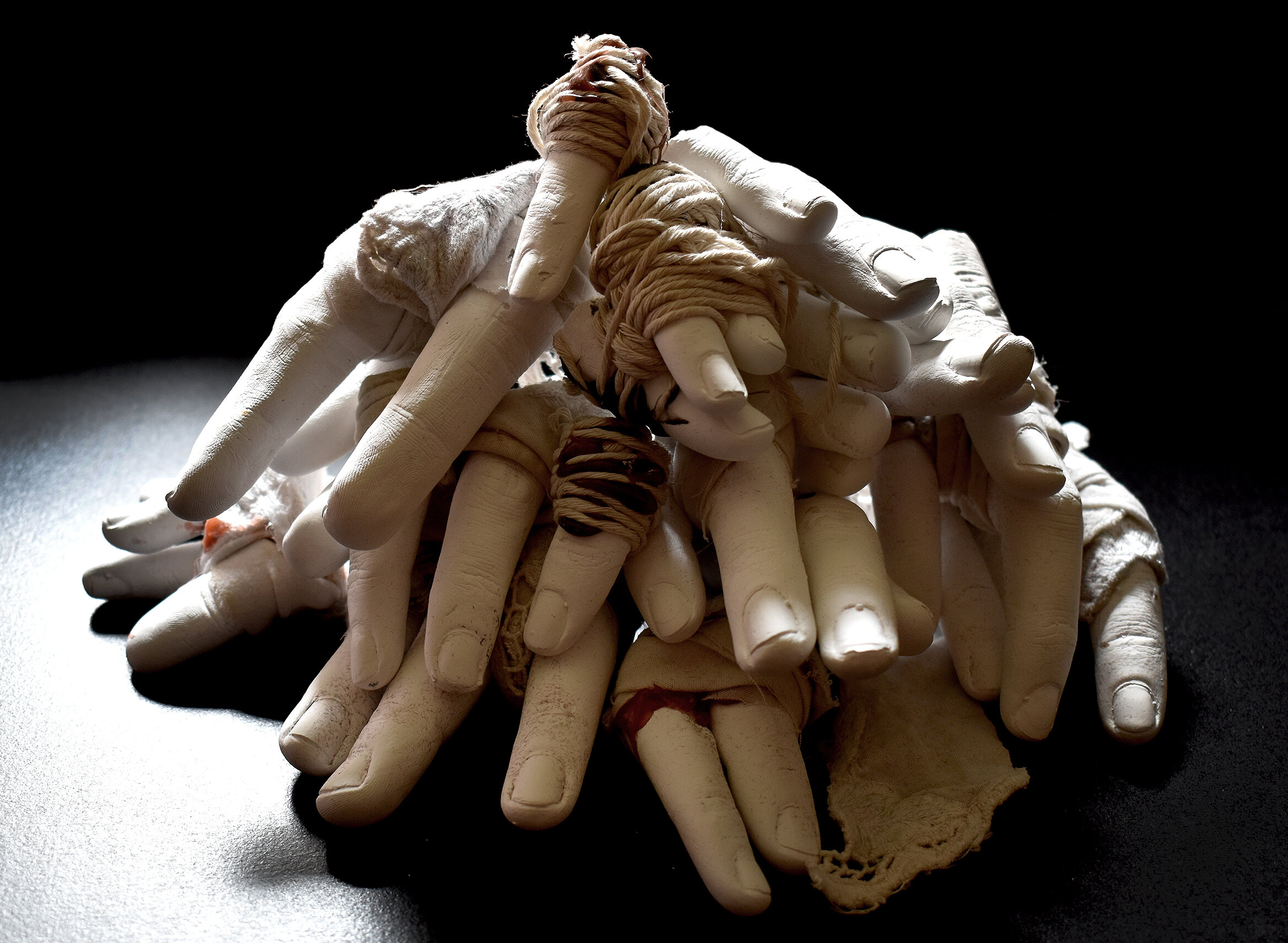   Cast Feelings , 2020, Plaster, paint, glue, cloth, string, Dimensions variable.  