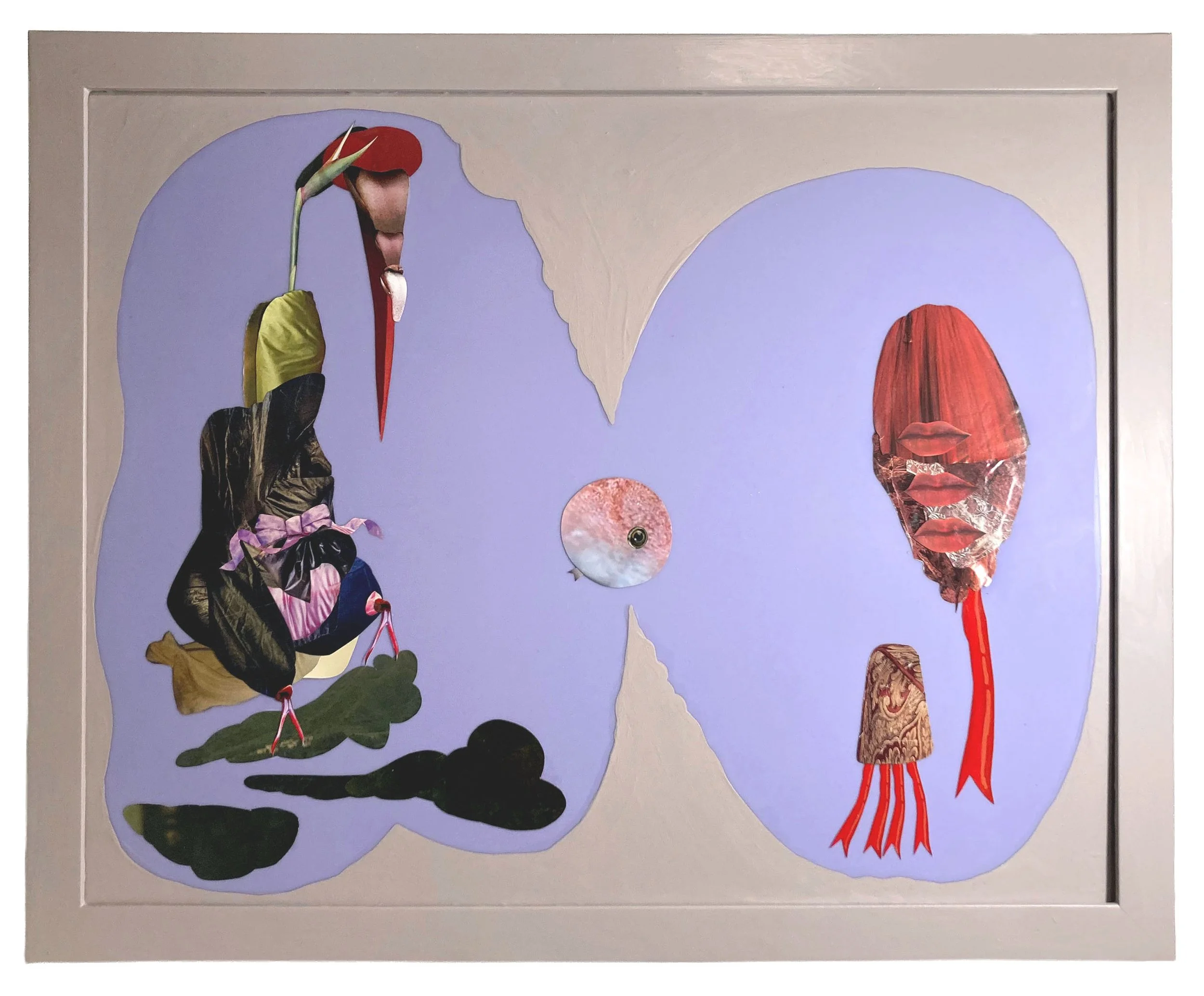   Monstrilio , 2026, Hand cut and assembled photographs and found images, plexiglass, house paint, varnish, 24.5x30.5" &nbsp; 