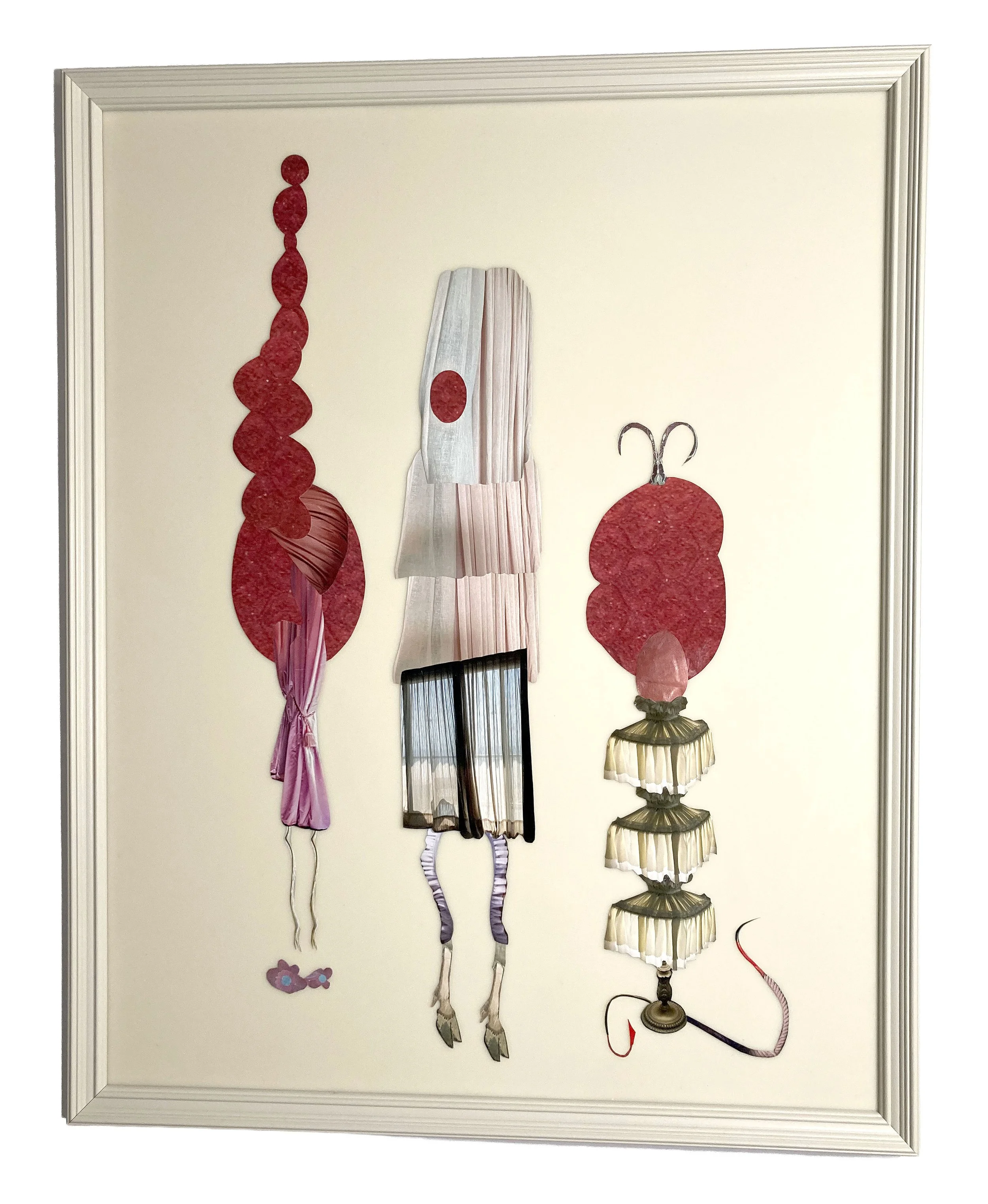   Happy Family,  2025, Hand cut and assembled photographs and found images, plexiglass, glue, varnish, 24.5X30.5” framed  
