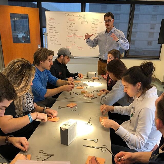 Great event today hosting a workshop on how to suture, splint fractures, and intubate! All three are critical skills to have and master in the EM world. Thanks to all who came out to participate and practice! #emed #pcomlife