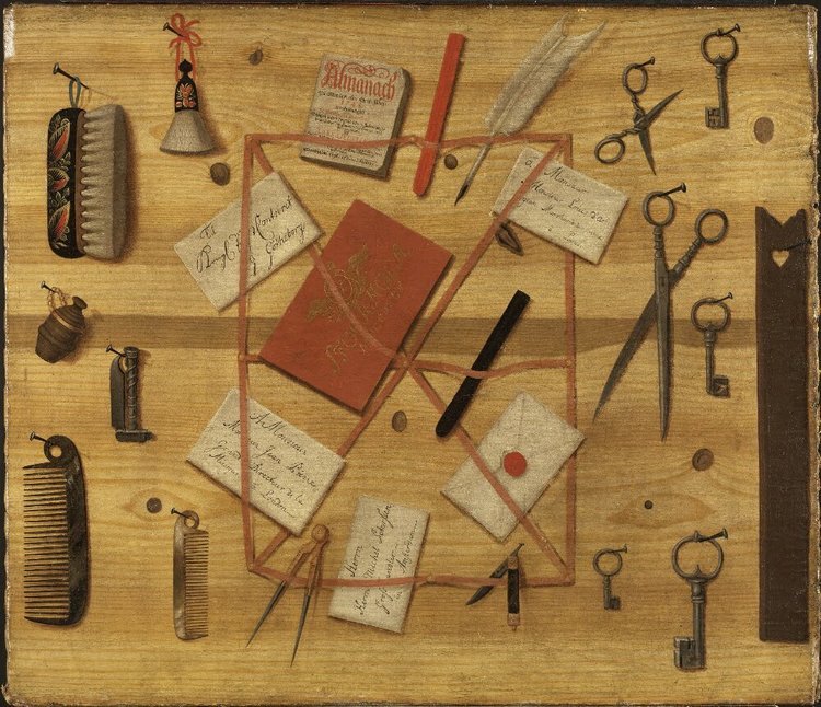 Hindric Sebastian Sommar, Letter rack, Trompe l'oeil, c.1750. Nationalmuseum, Stockholm.