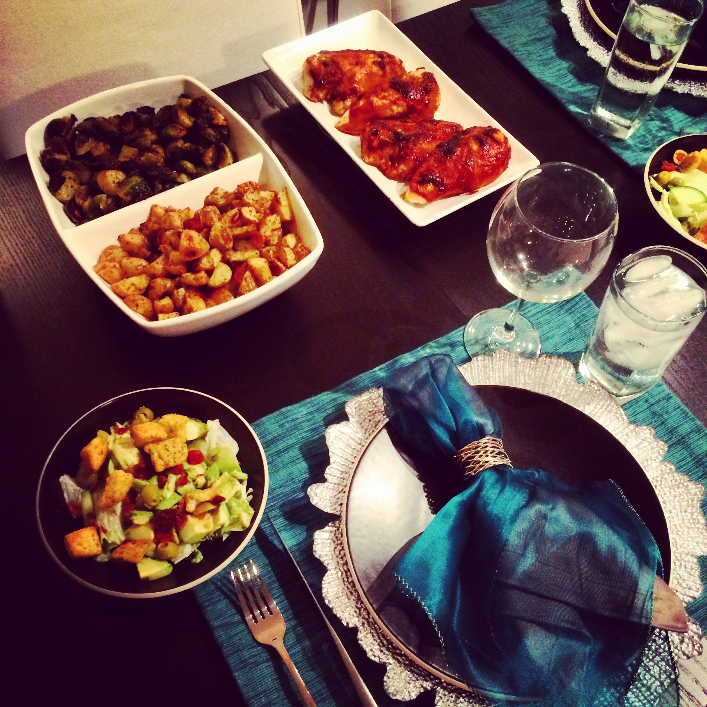 Chicken, Roasted Potatoes, and Brussel Sprouts
