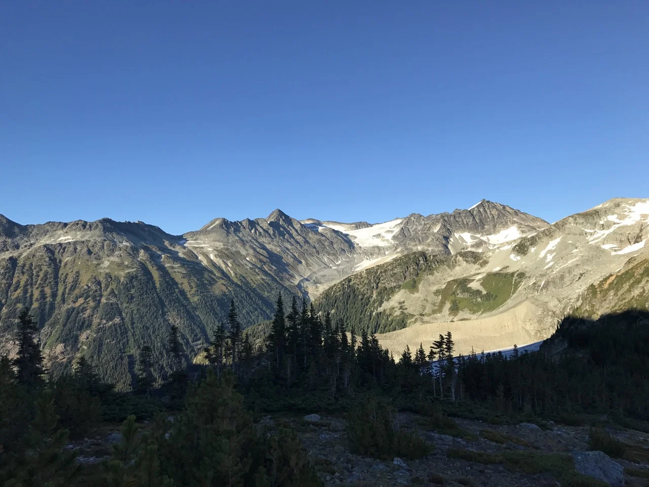 The view from our campsite. The lake in the photo above is behind us in the photo. 