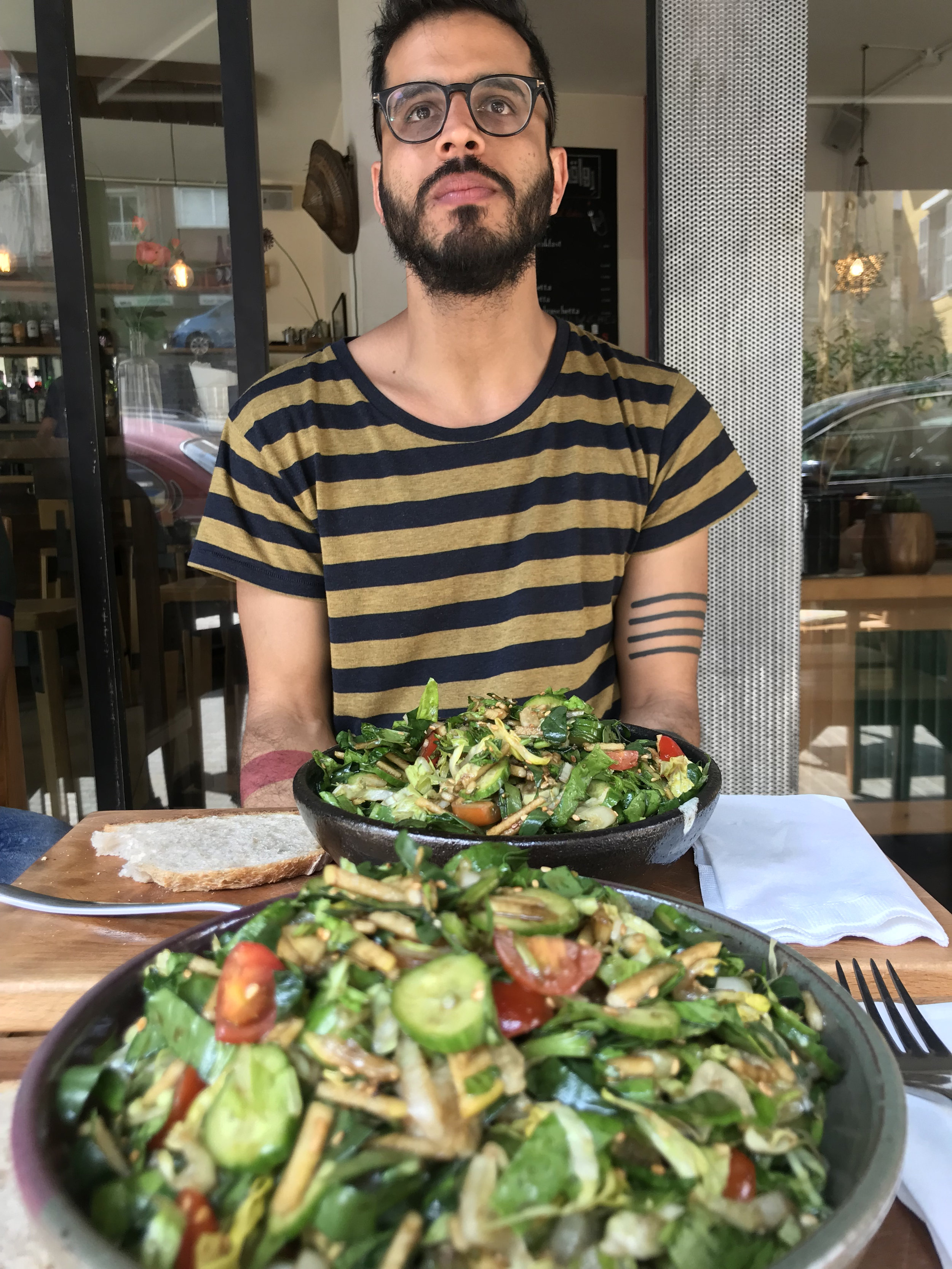 Beirut salads with my friend. 