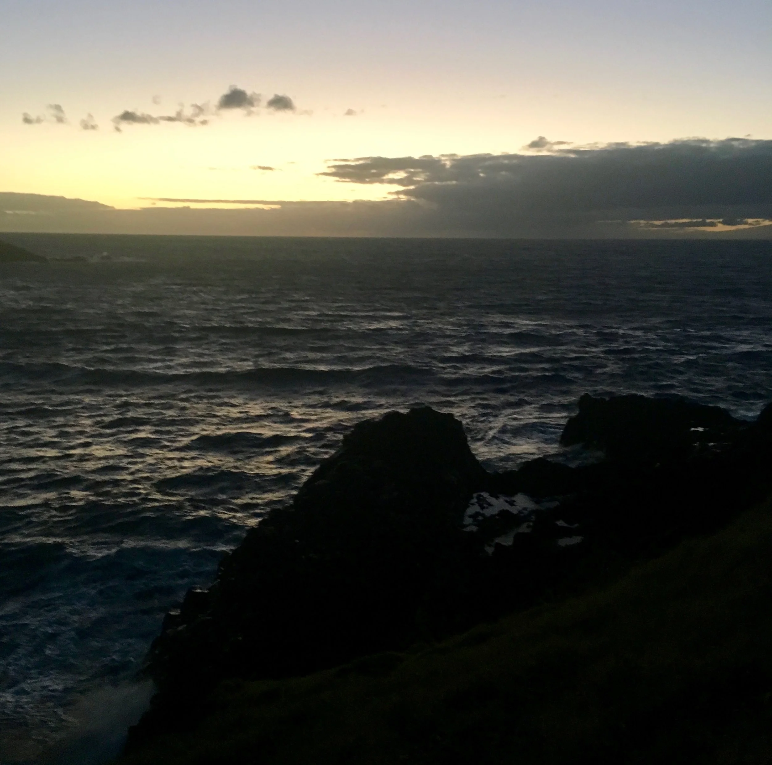 At 6:15am, my ride and I arrived at this spot just a little bit north of the Kaupo General Store (its on the East side of the island, south of Hana). It wasn’t exactly sea level, but close enough for my purposes. Once it was light enough, I said goodbye and hiked down the road to the trailhead.