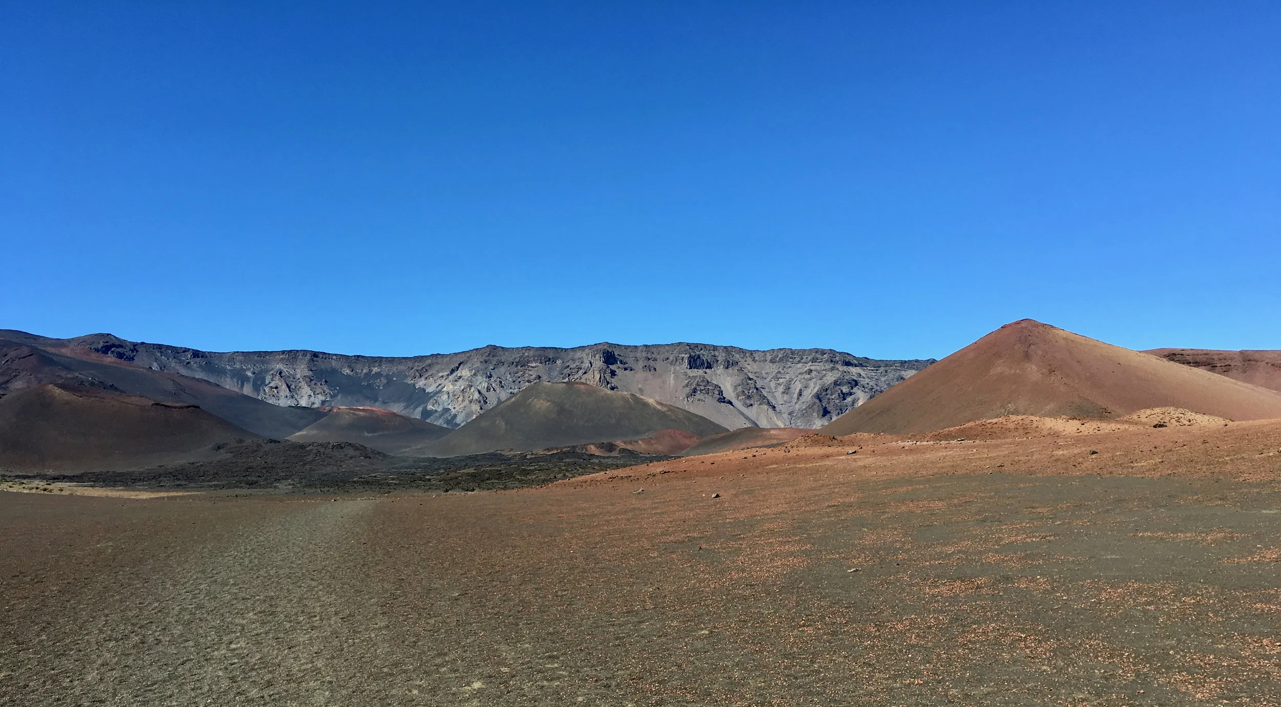 In the crater properly now - it’s an incredibly desolate and beautiful landscape. It feels like Mars (which is probably why I like it so much - if you know me, you know my obsession with the Mars trilogy by Kim Stanley Robinson). The summit is barely visibly in the left of this photo. The elevation of the crater floor is around 2,000m.