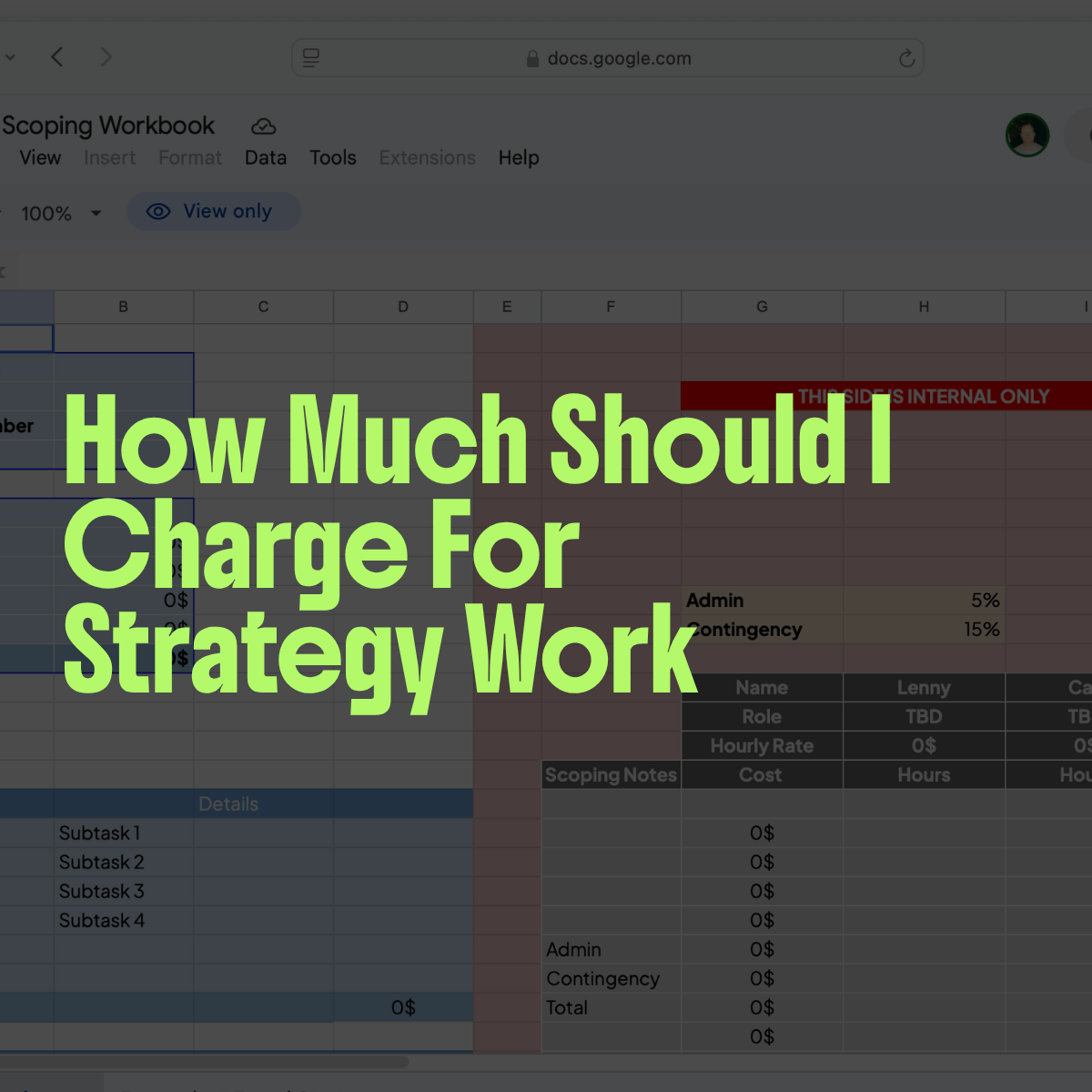 “How much should I charge for strategy?”