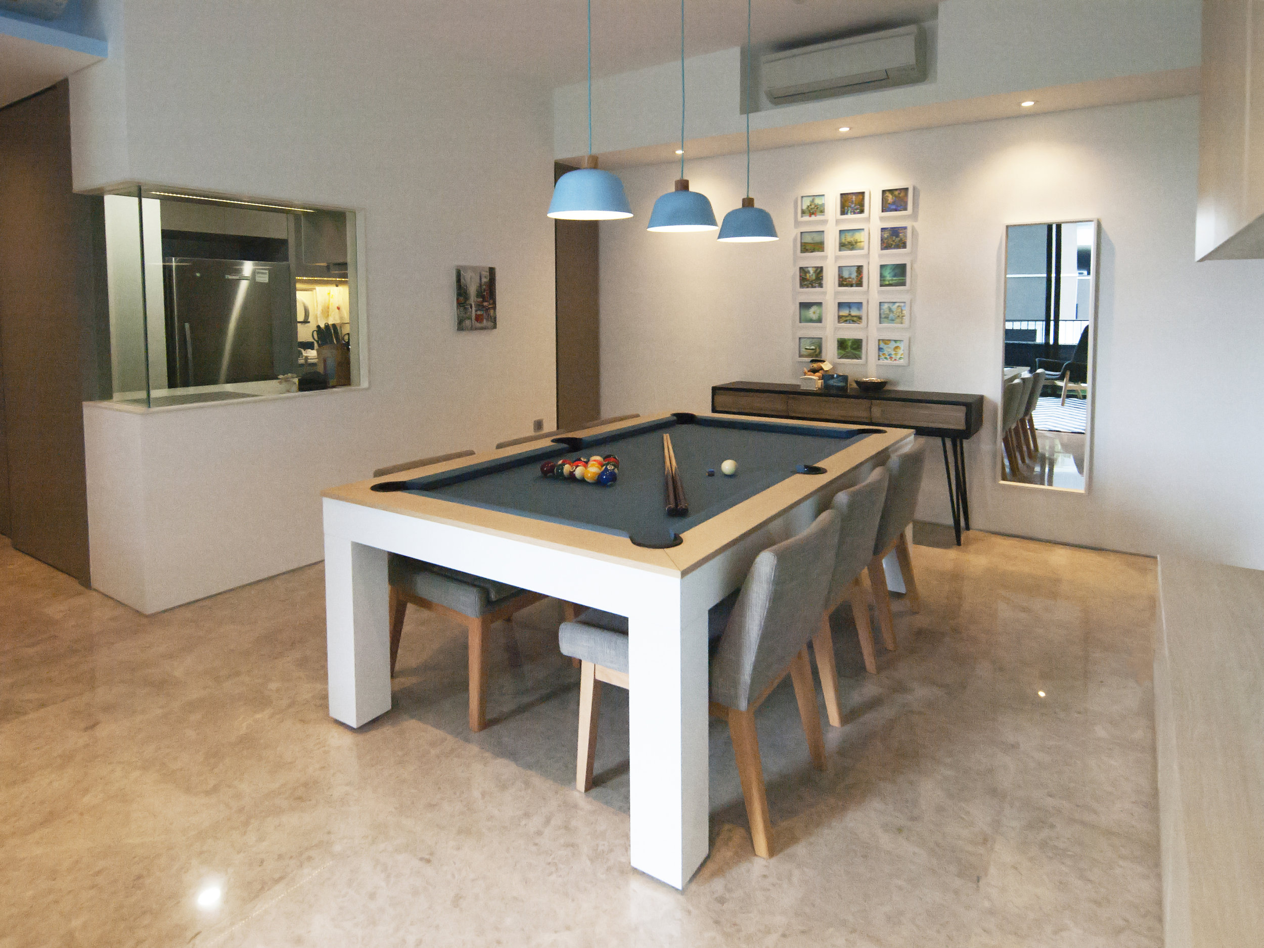 2-in-1 Dining and Pool Table. An entertaining evening - dinner followed by a game of pool.