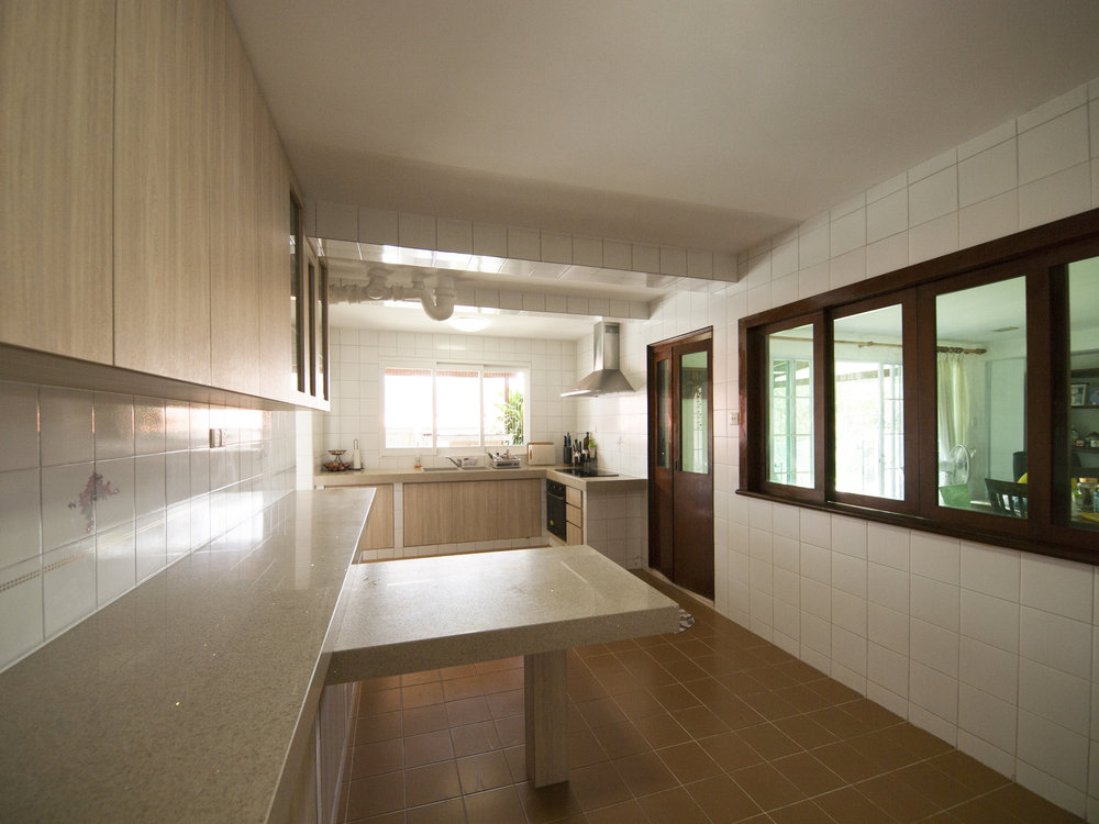 Kitchen with a small dining nook for quick meals.